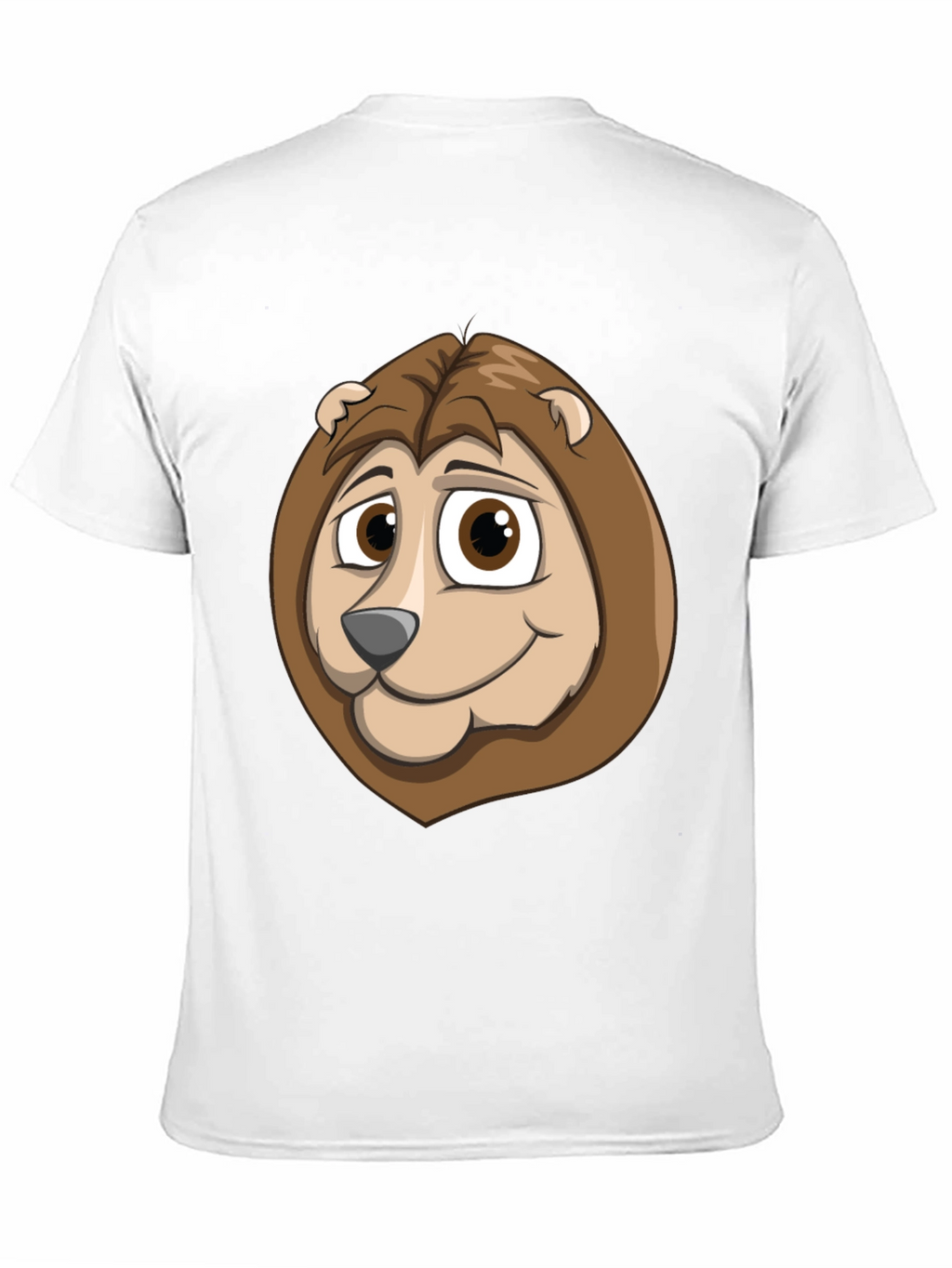 Cartoon Lion Graphic Tee - Black Cotton Shirt