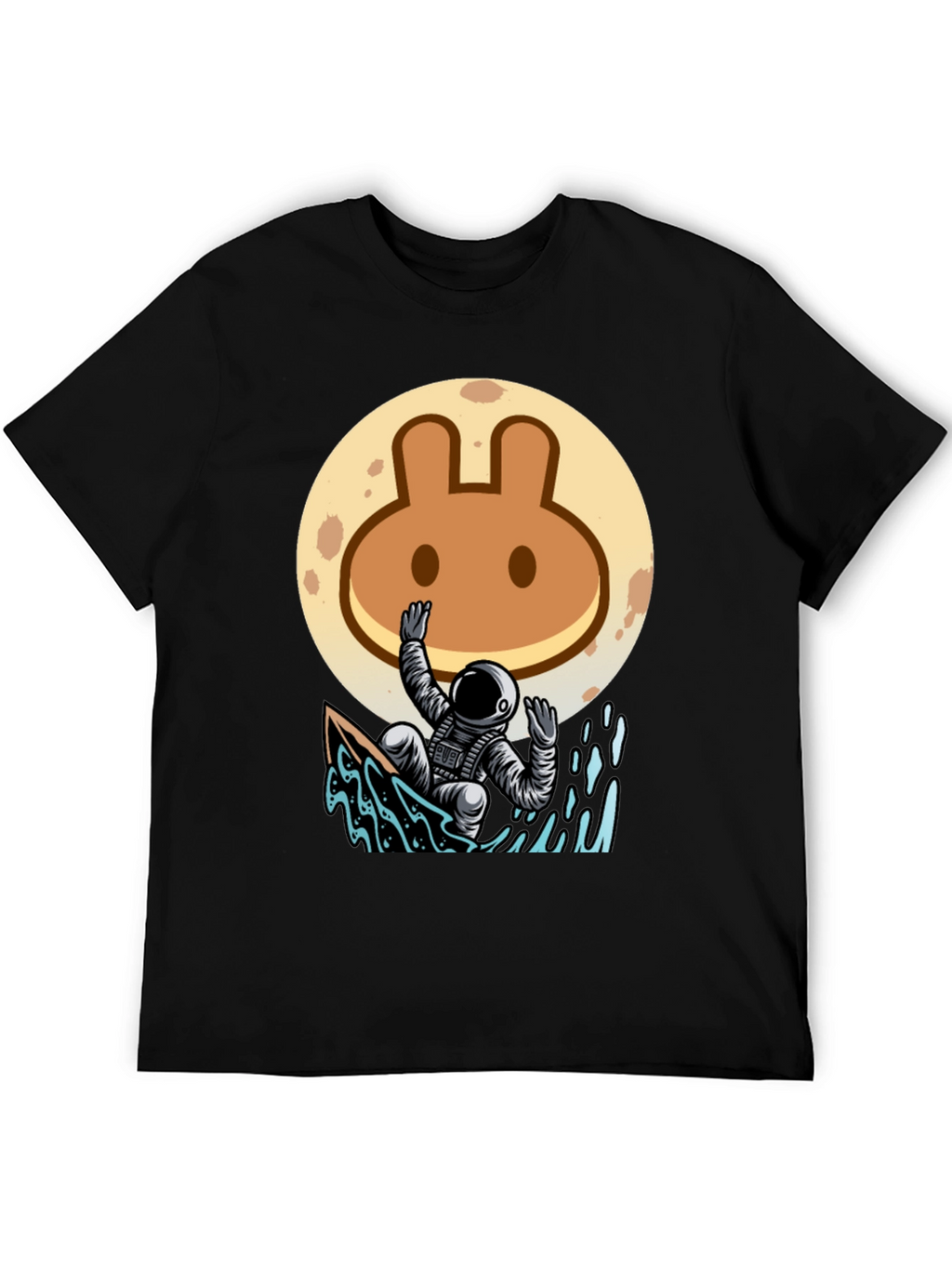 Astronaut Surfing T-Shirt - Moon Rabbit Design