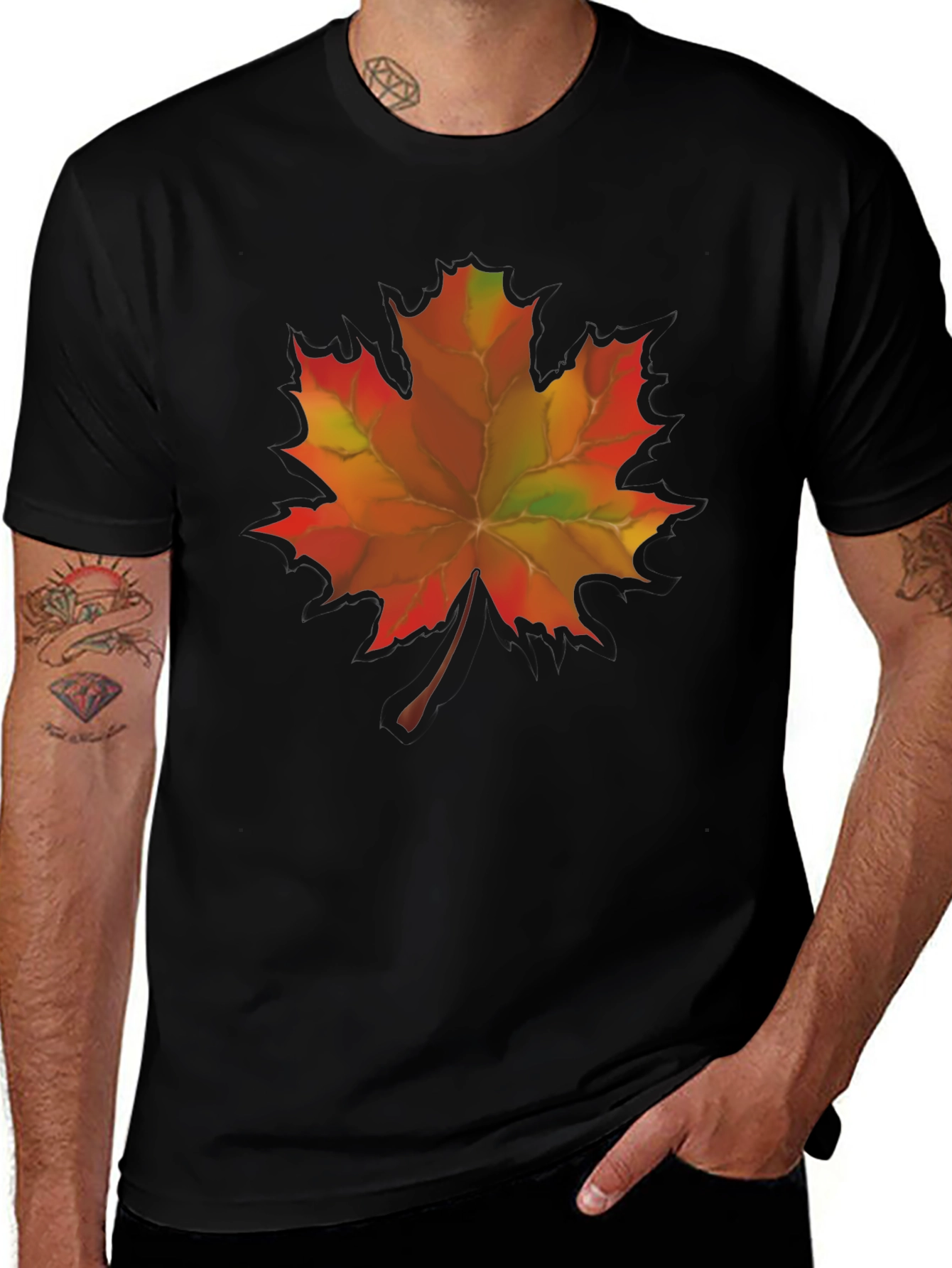 Fall Maple Leaf T-Shirt - Autumn Graphic Tee
