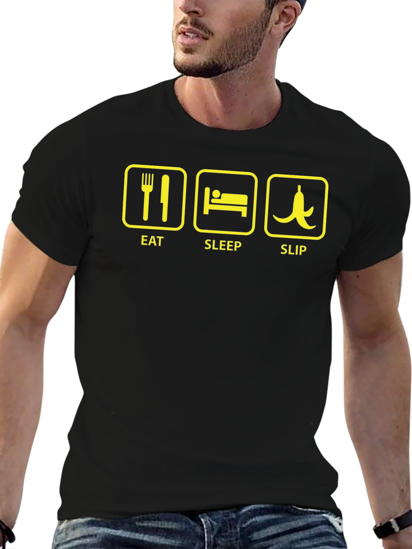 Eat Sleep Slip Funny Graphic T-Shirt
