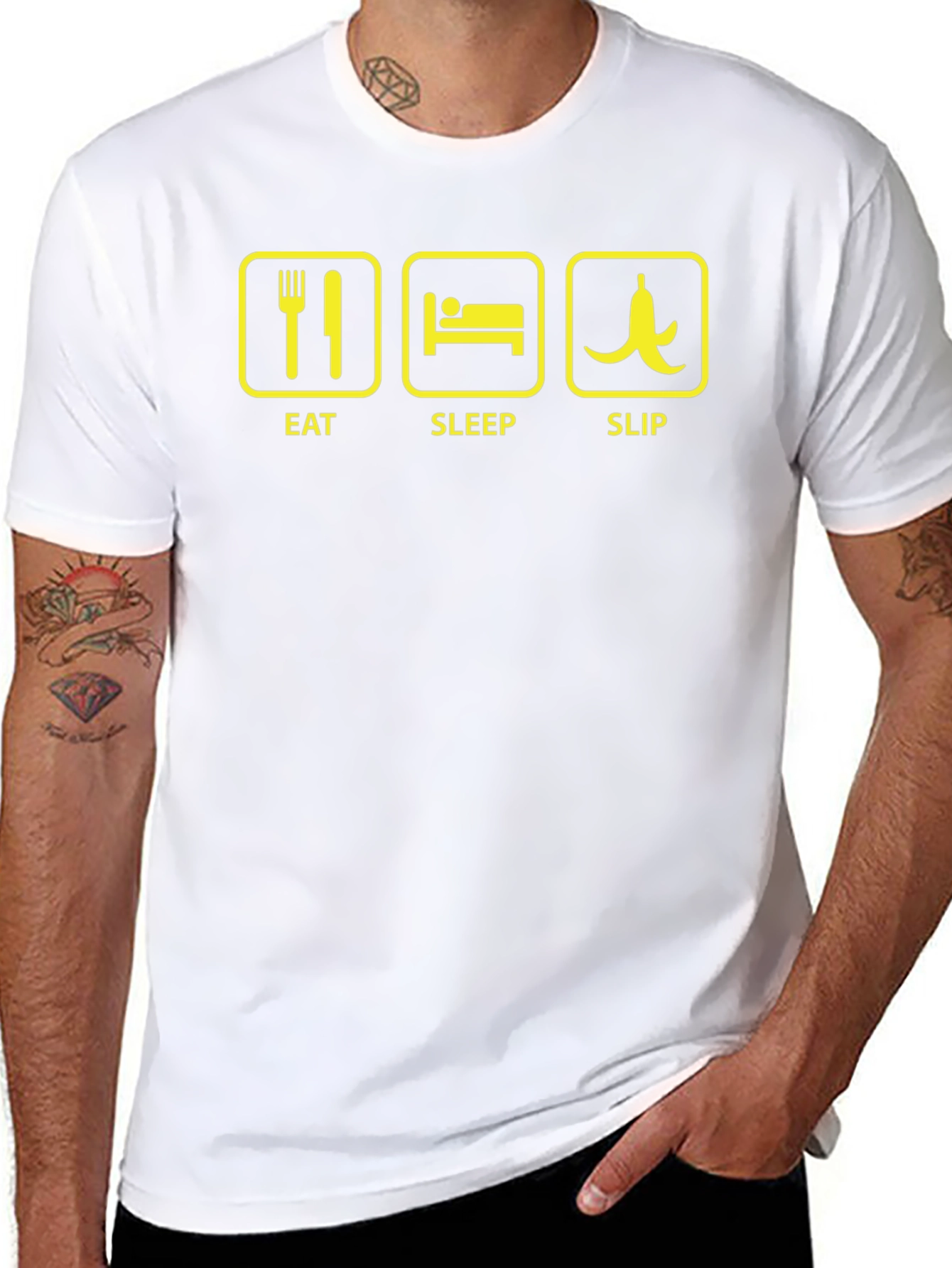 Eat Sleep Slip Funny Graphic T-Shirt