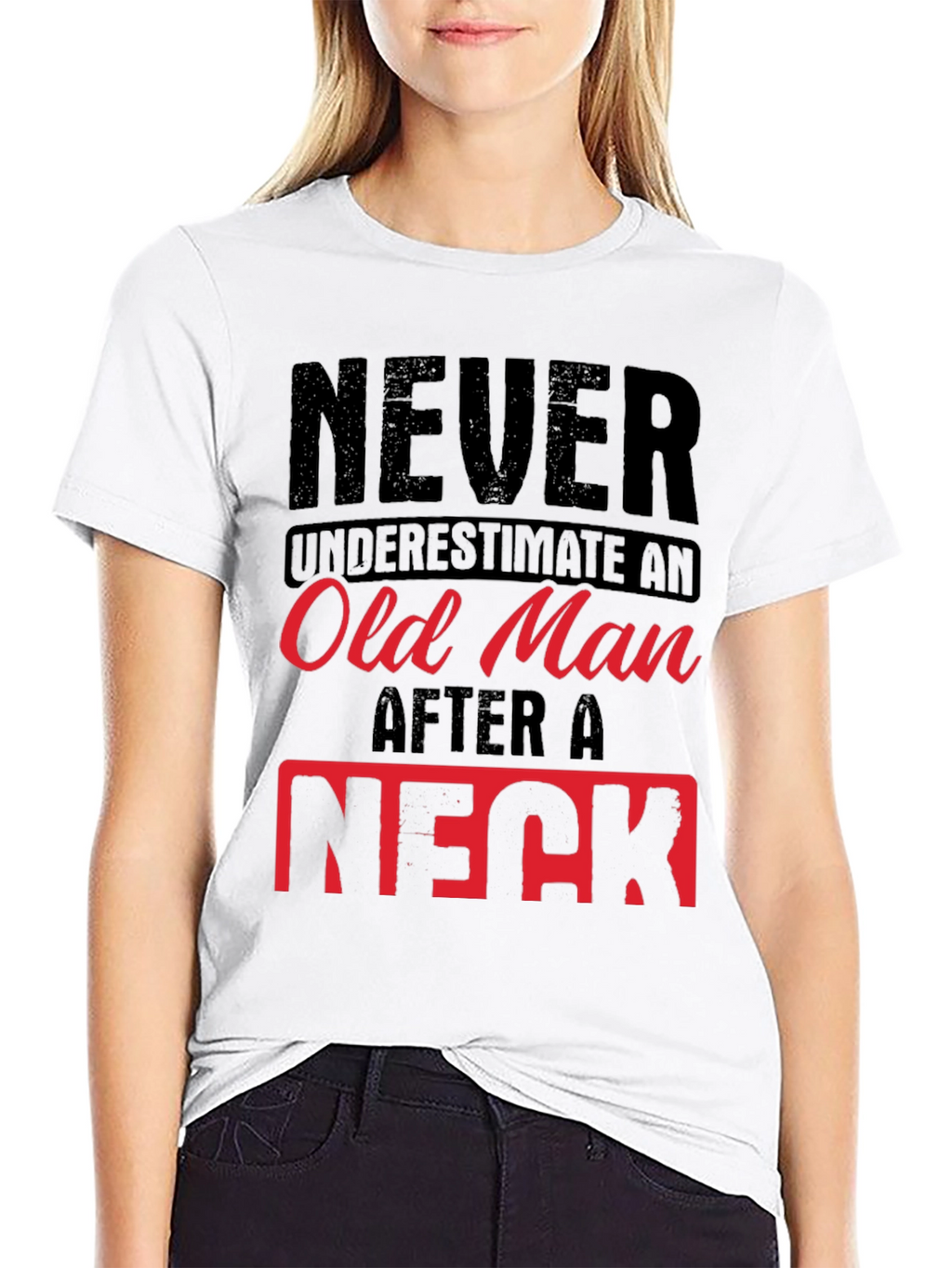 Never Underestimate Old Man Humor Graphic Tee