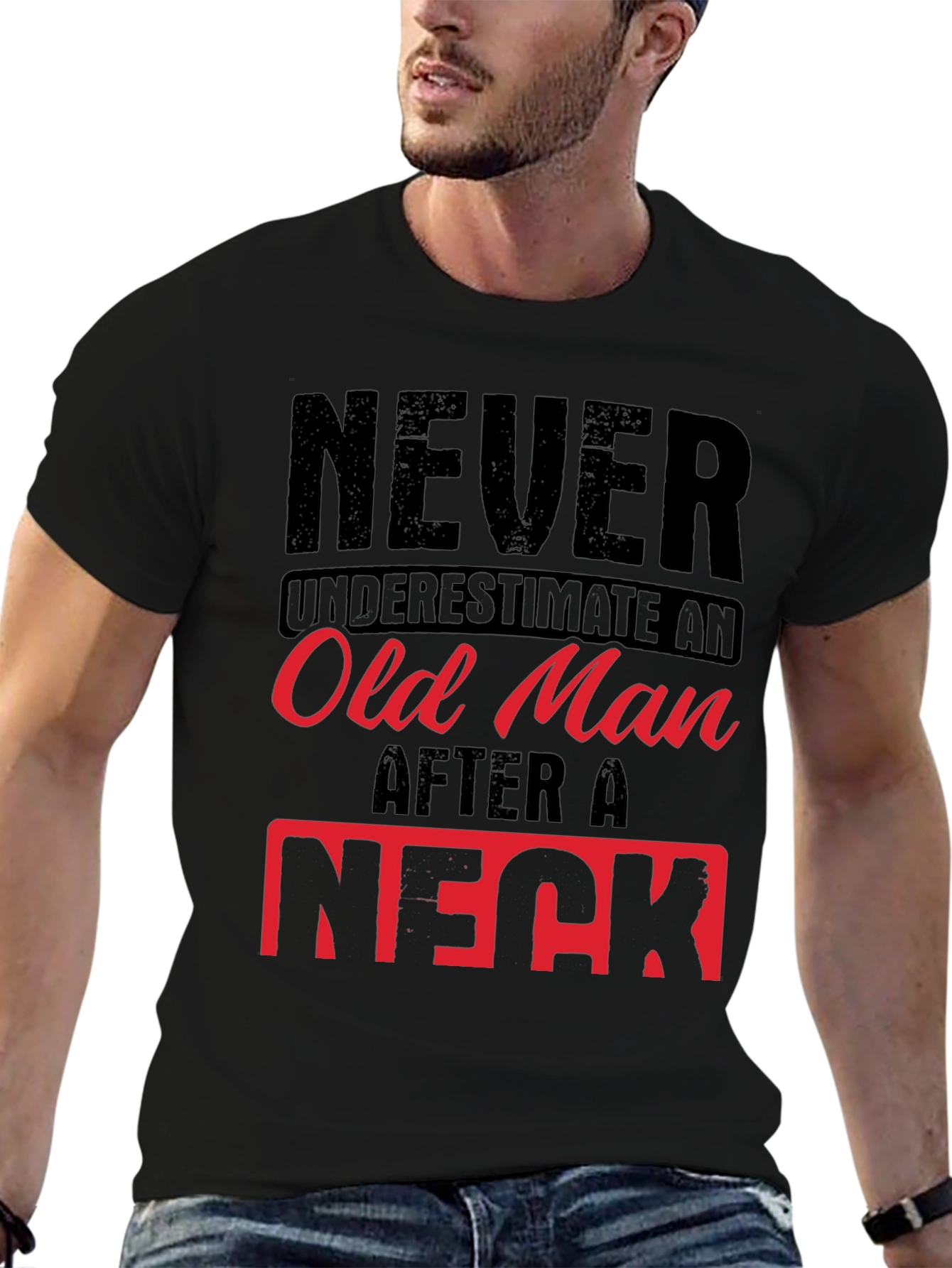 Never Underestimate Old Man Humor Graphic Tee
