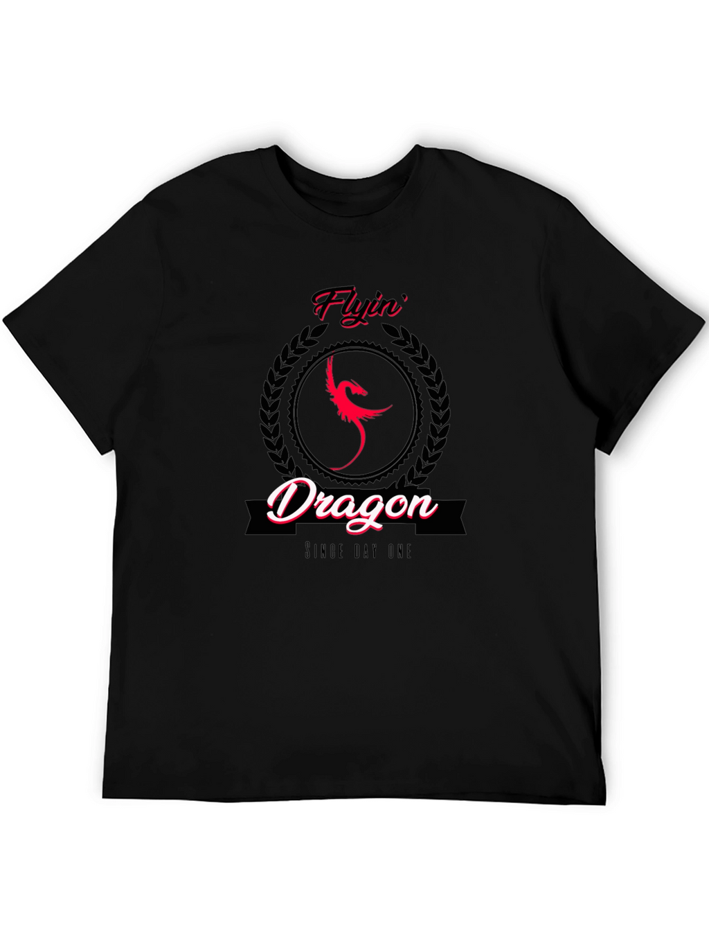 Flyin Dragon Graphic Tee - Black Cotton T-Shirt