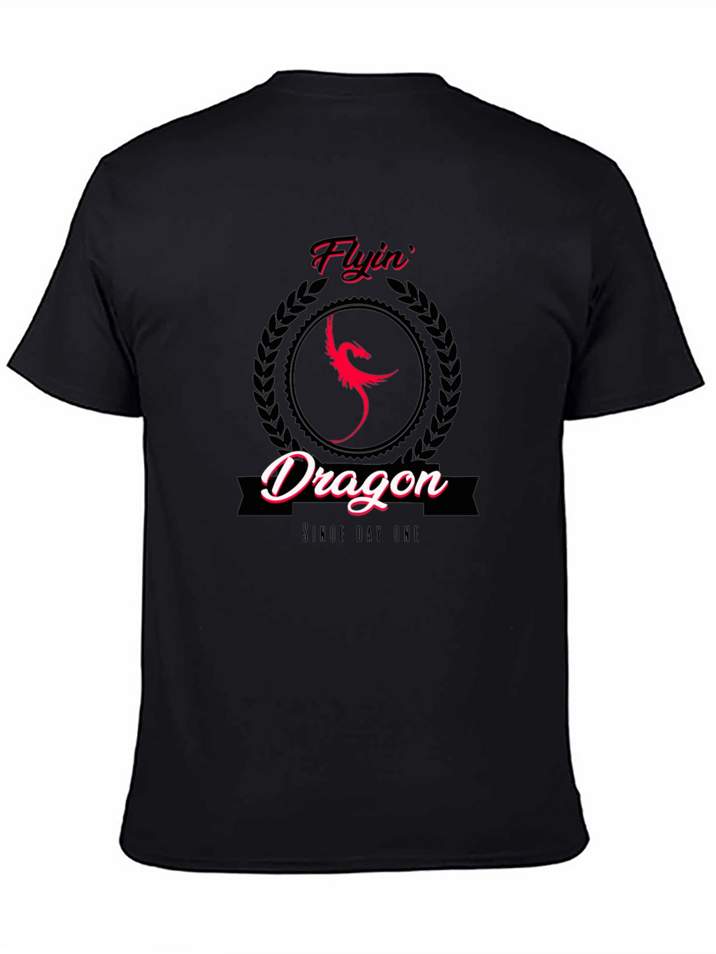 Flyin Dragon Graphic Tee - Black Cotton T-Shirt