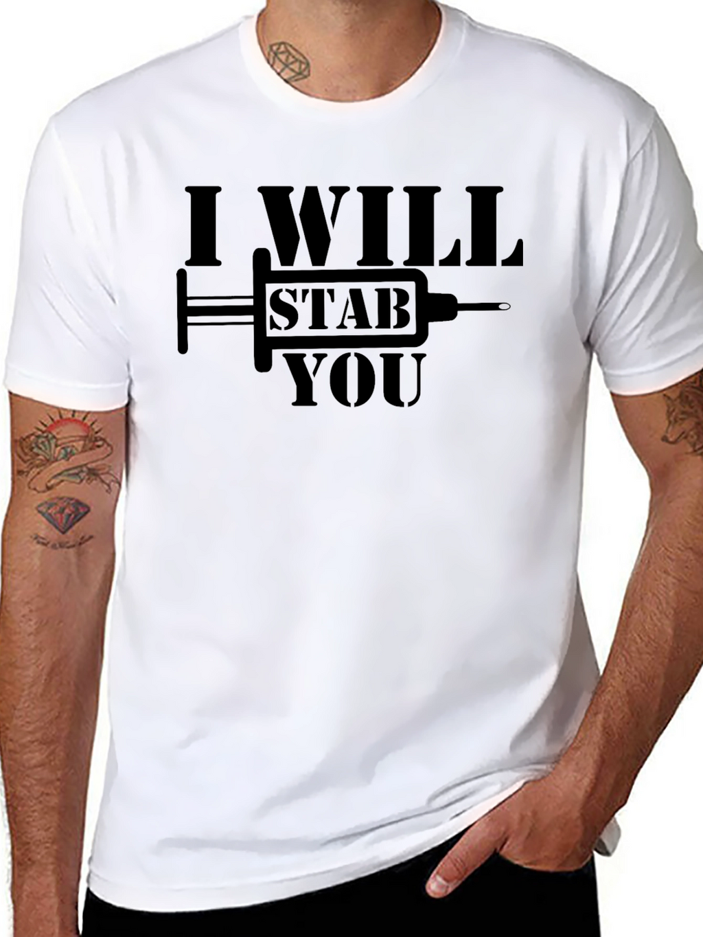 I Will Stab You Funny Graphic Novelty T-Shirt