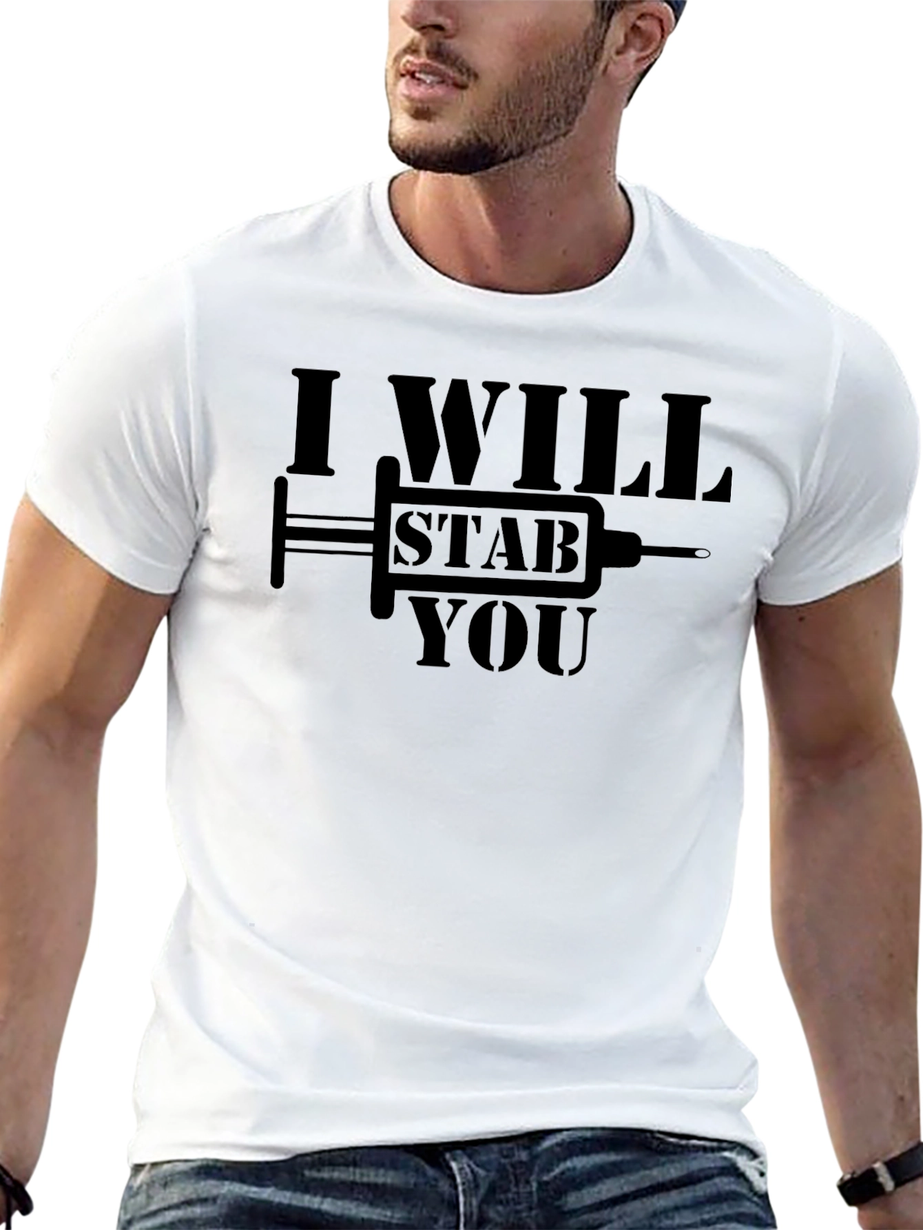 I Will Stab You Funny Graphic Novelty T-Shirt