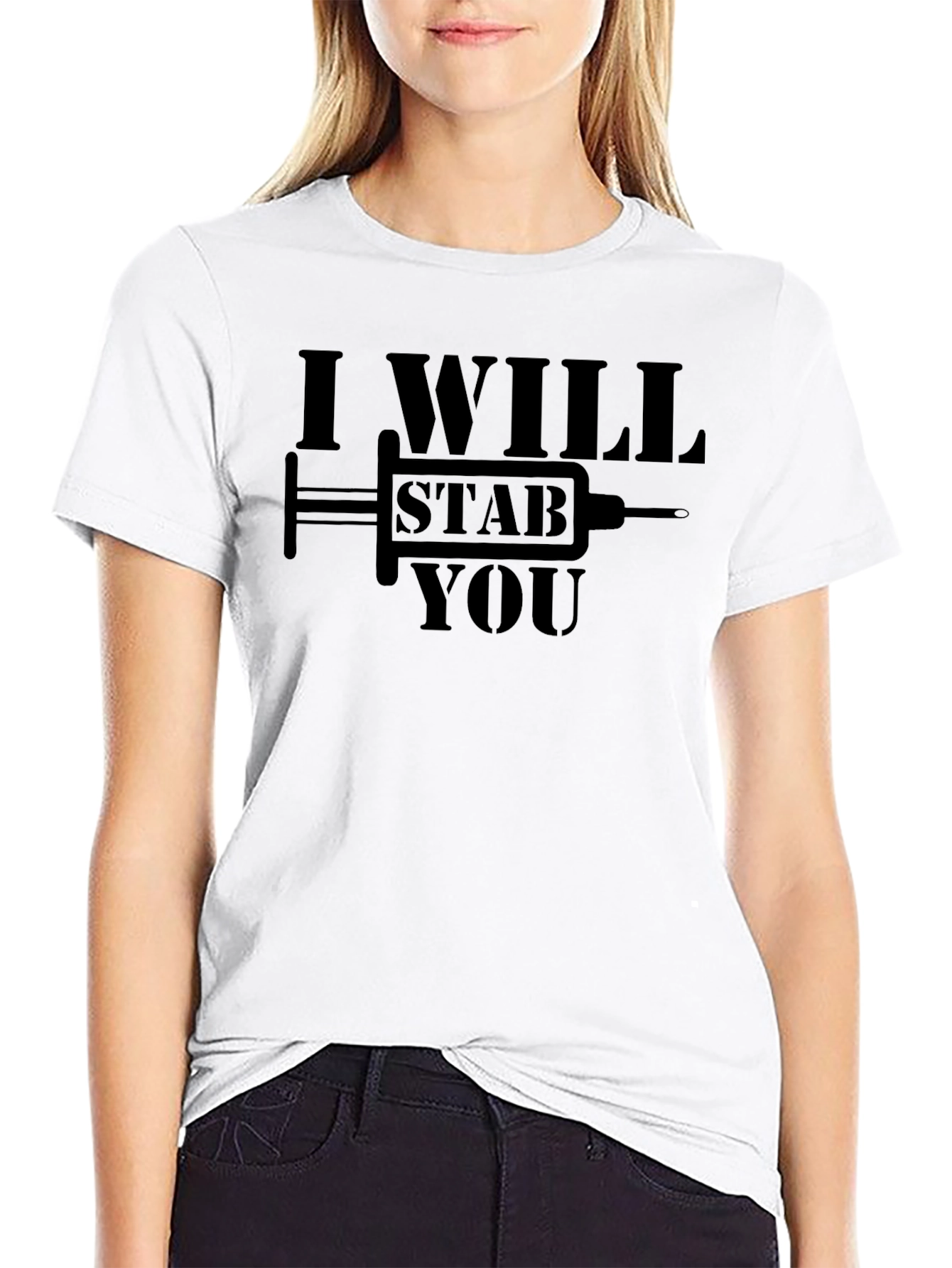 I Will Stab You Funny Graphic Novelty T-Shirt