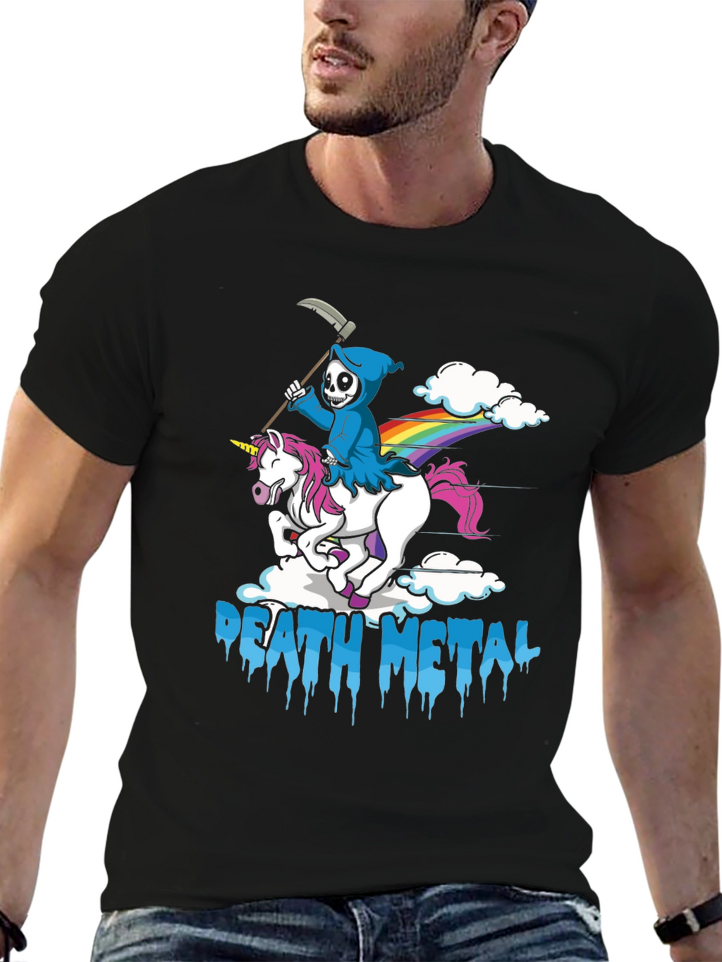 Death Metal Grim Reaper Unicorn T-Shirt