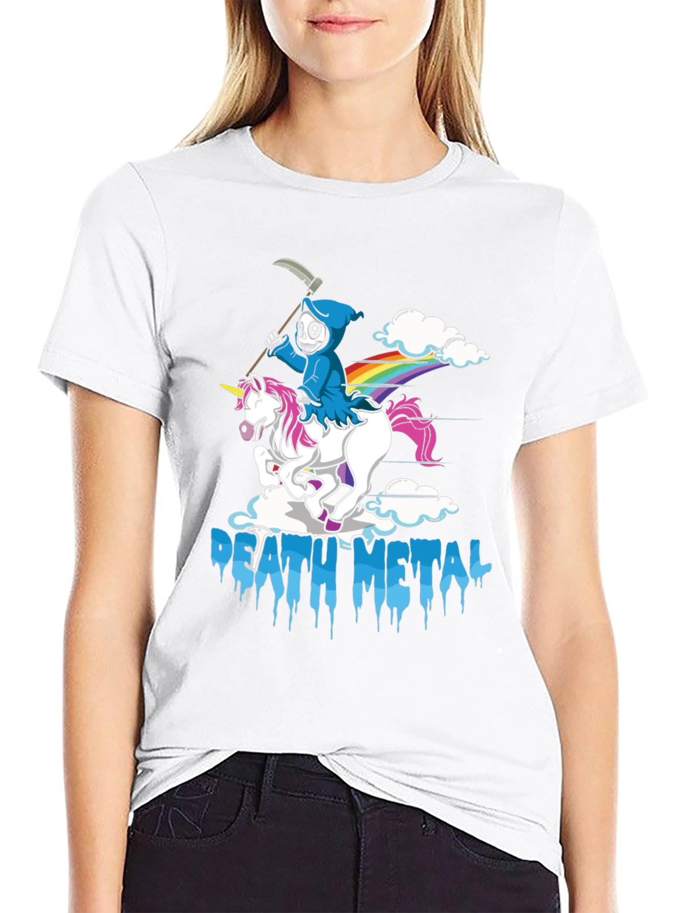 Death Metal Grim Reaper Unicorn T-Shirt