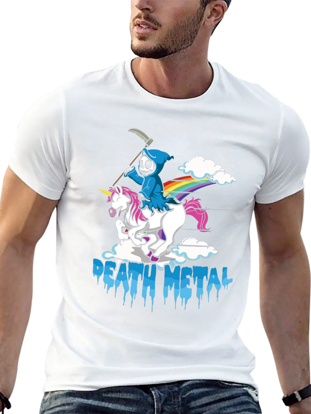 Death Metal Grim Reaper Unicorn T-Shirt