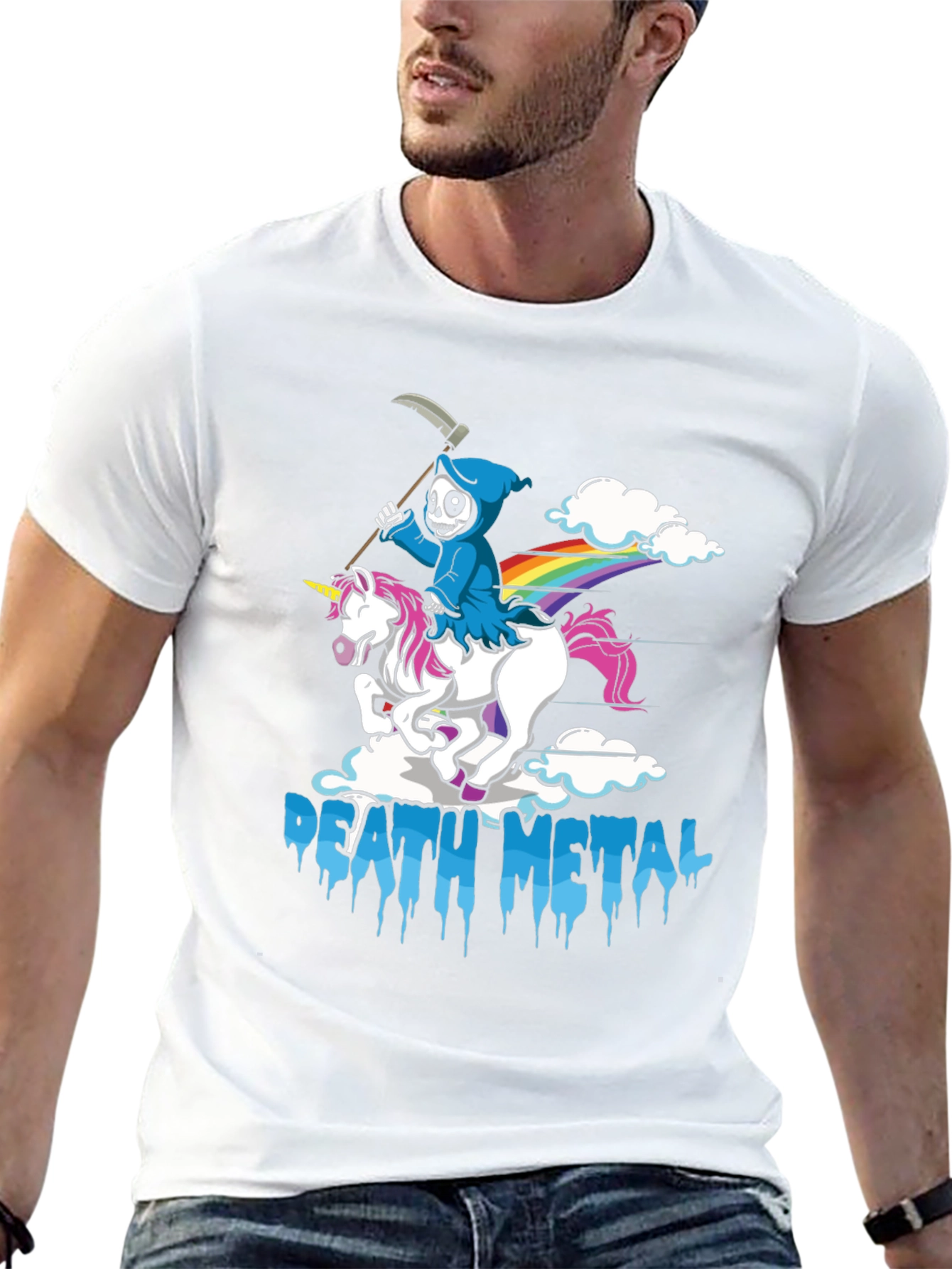 Death Metal Grim Reaper Unicorn T-Shirt