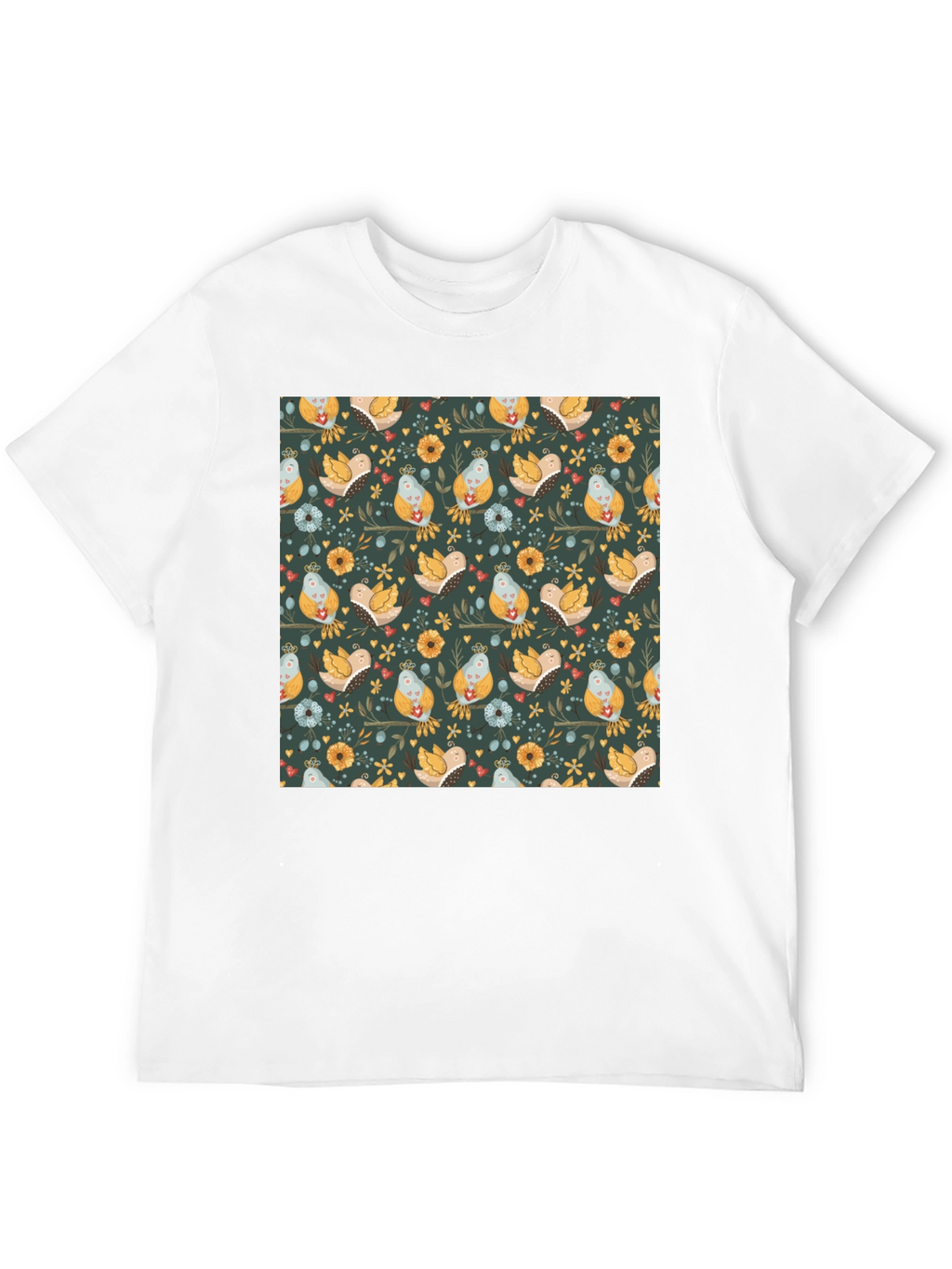 Bird & Floral Pattern Tee