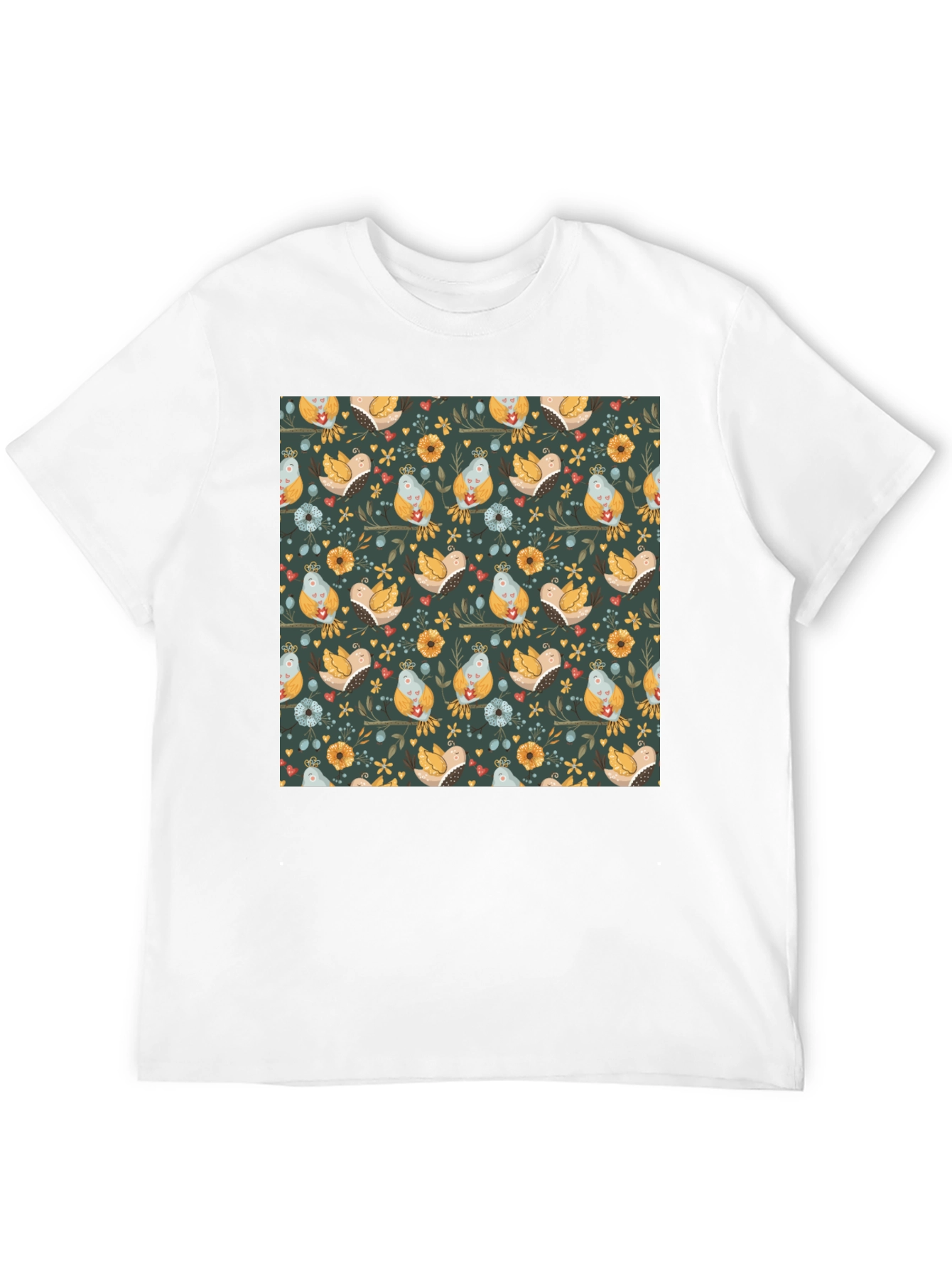 Bird & Floral Pattern Tee