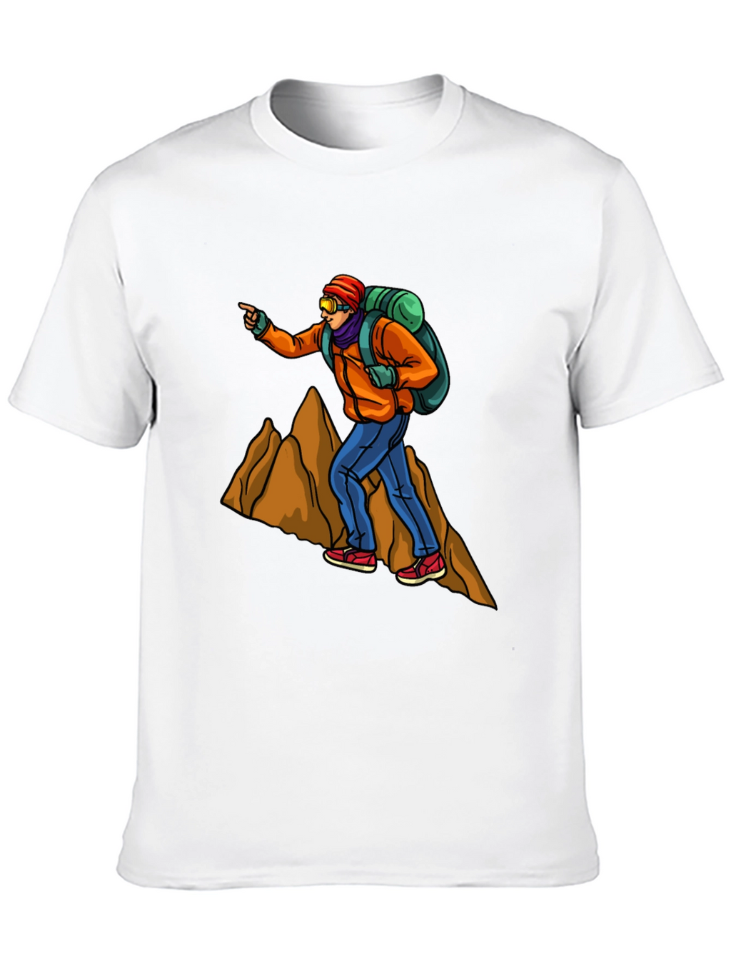Hiking Adventure Graphic Tee - Black Cotton T-Shirt