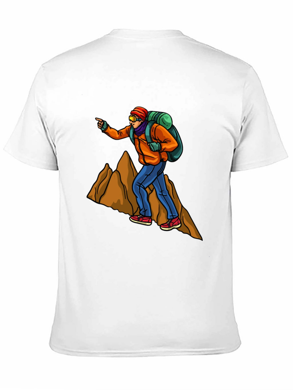 Hiking Adventure Graphic Tee - Black Cotton T-Shirt