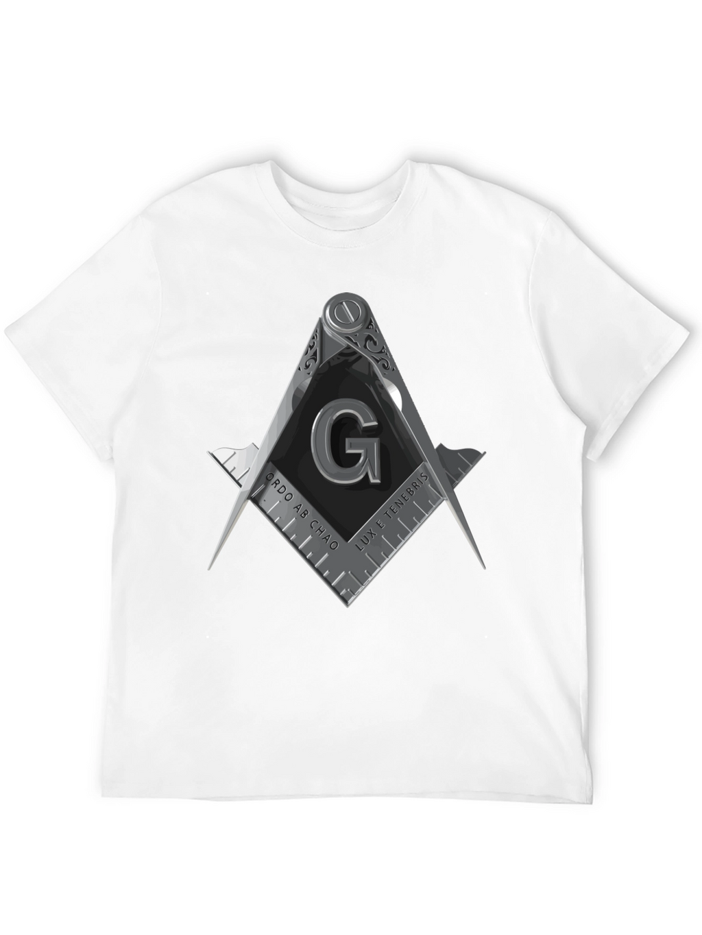 Masonic Compass & Square Graphic Tee - Black