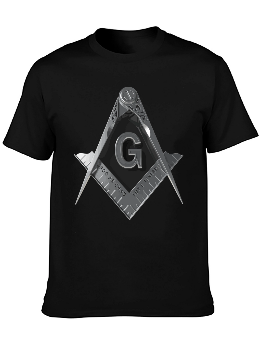 Masonic Compass & Square Graphic Tee - Black
