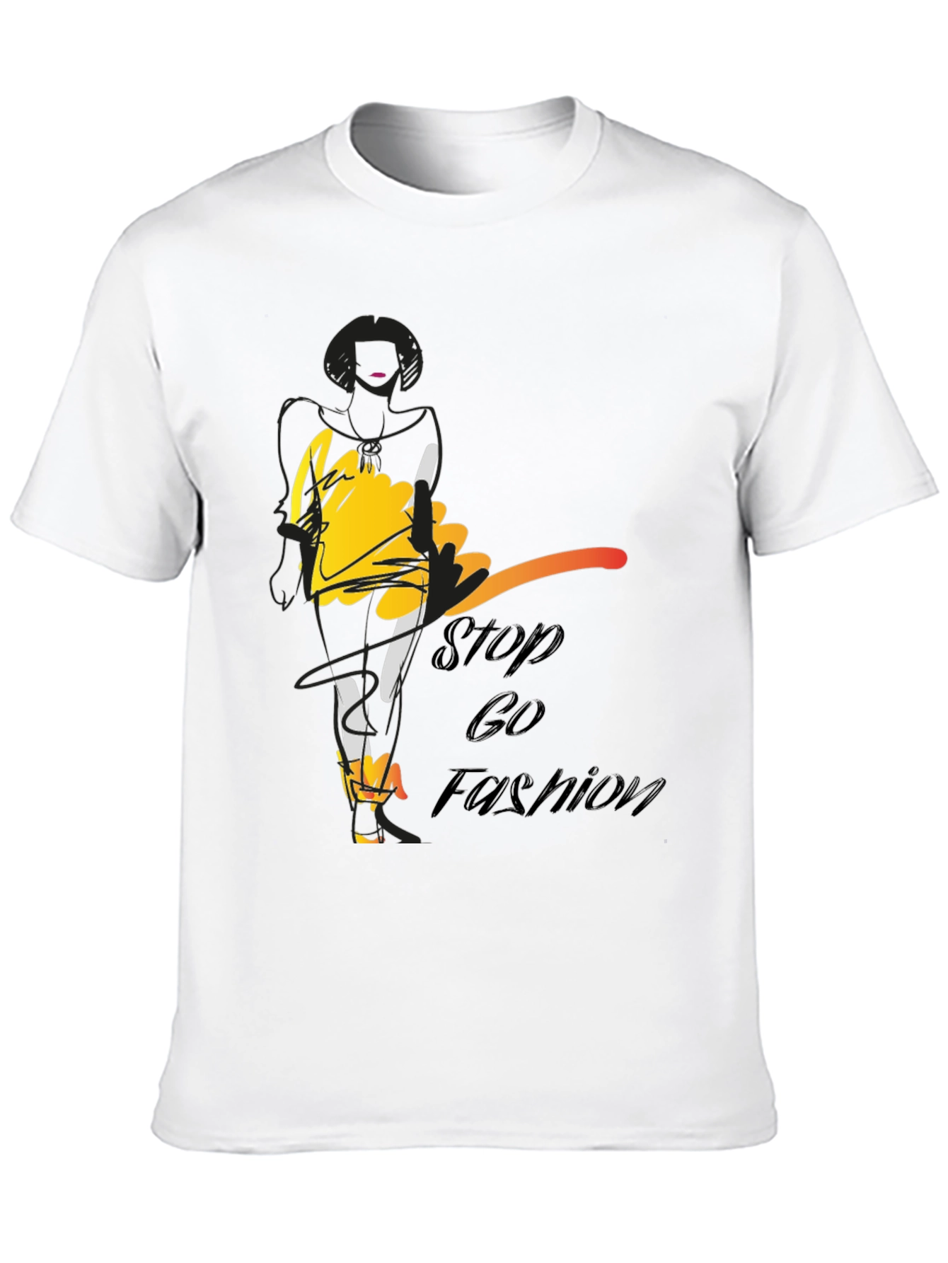 Stylish Stop & Go Fashion Black Graphic Tee