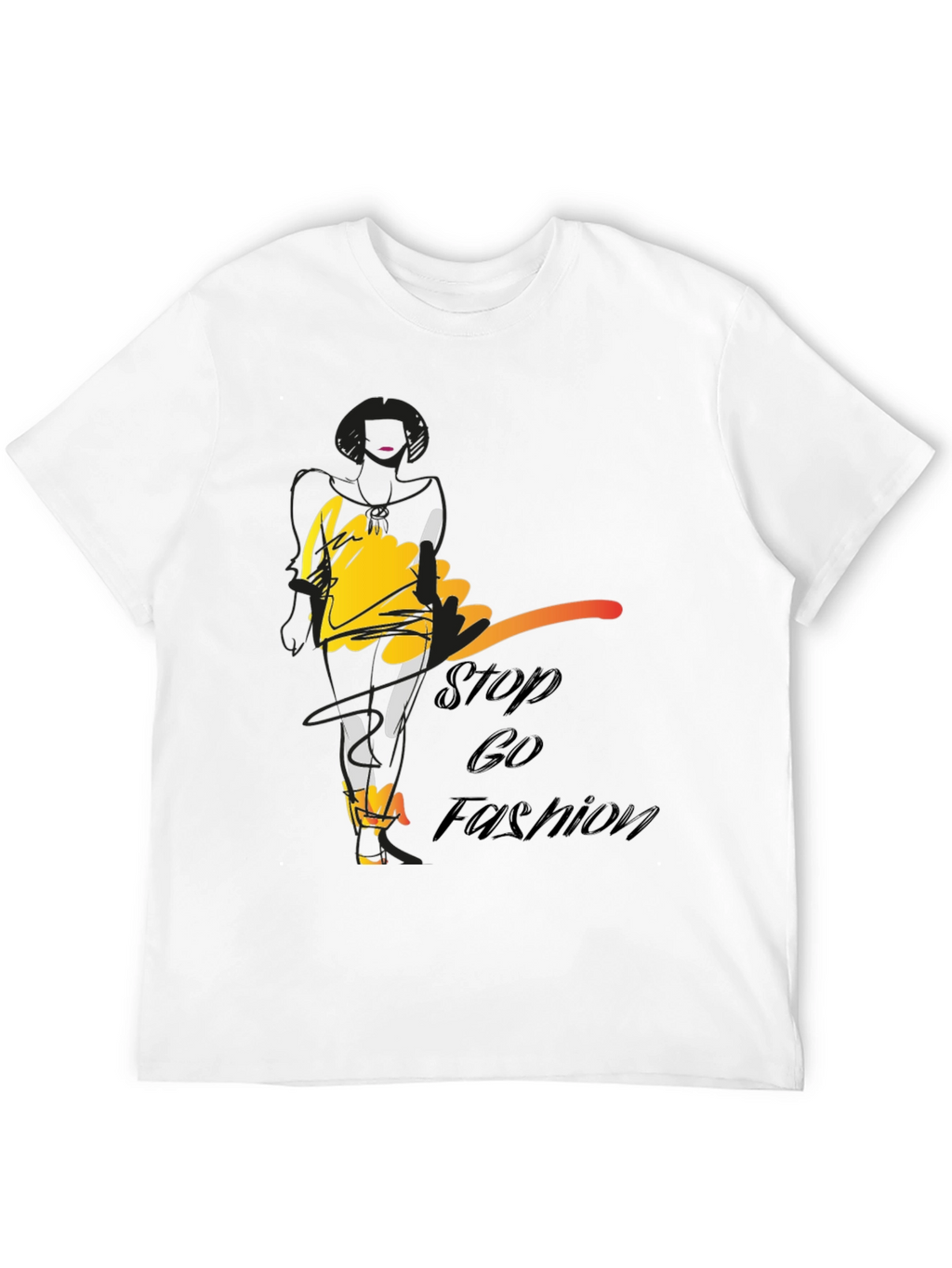 Stylish Stop & Go Fashion Black Graphic Tee