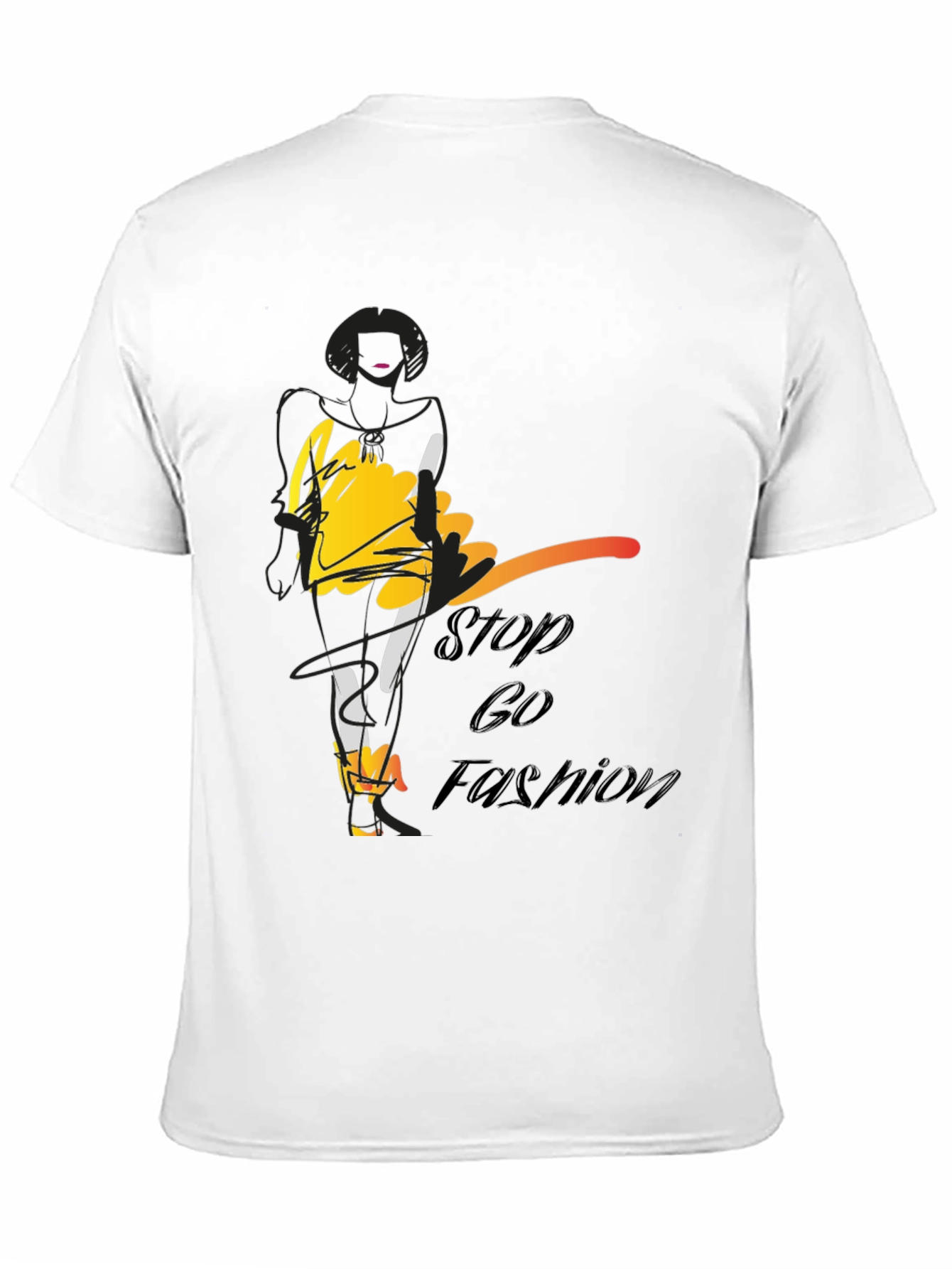Stylish Stop & Go Fashion Black Graphic Tee