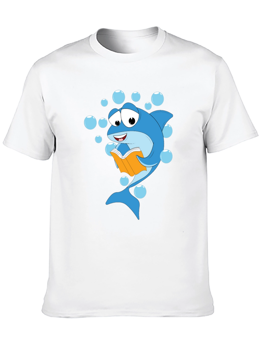 Reading Shark Graphic Tee - Black Cotton T-Shirt