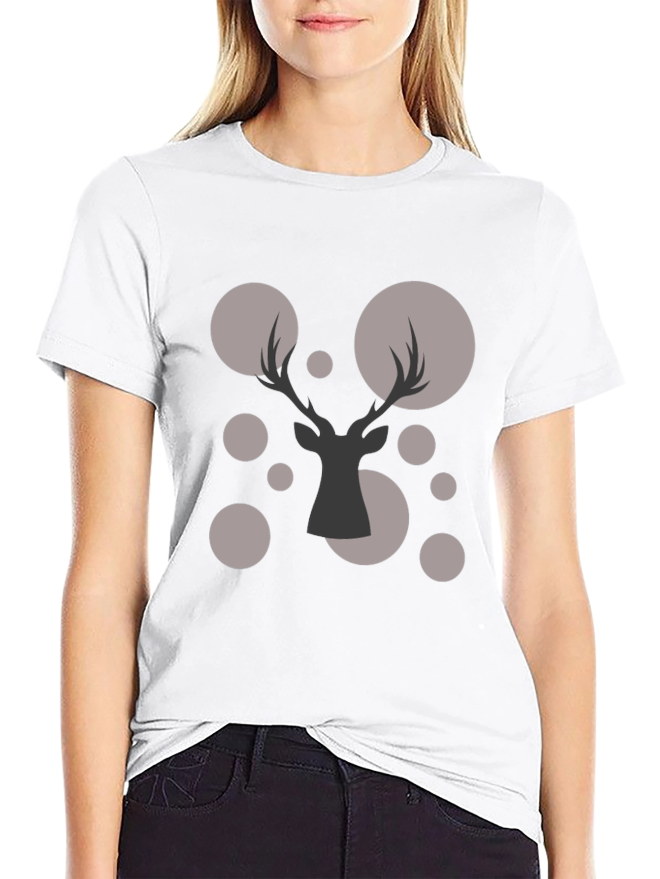 Modern Deer Silhouette Graphic Tee