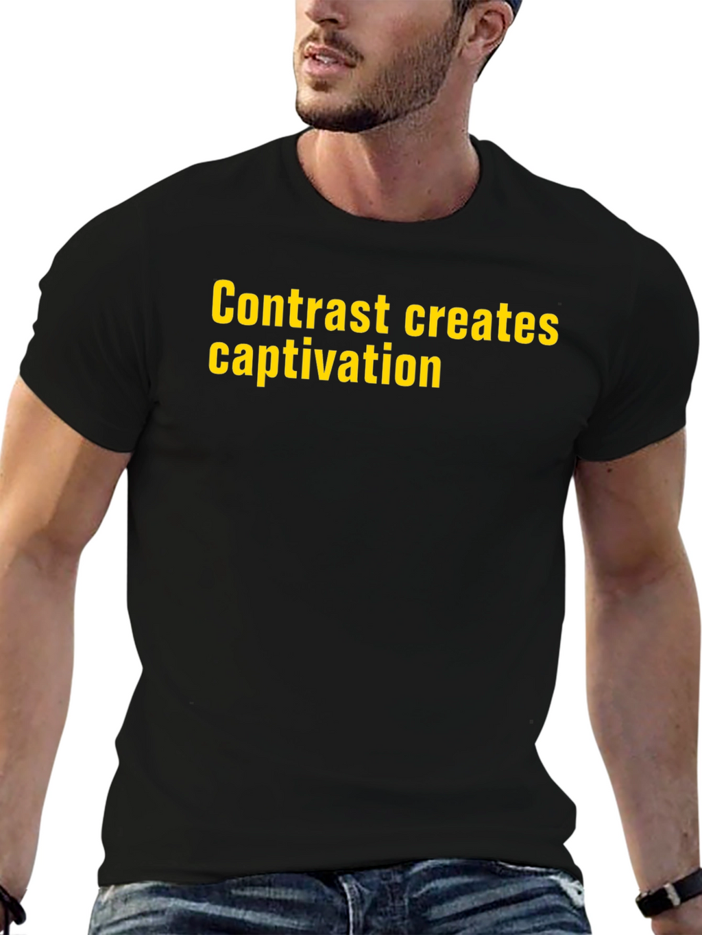 Contrast Creates Captivation Black T-Shirt
