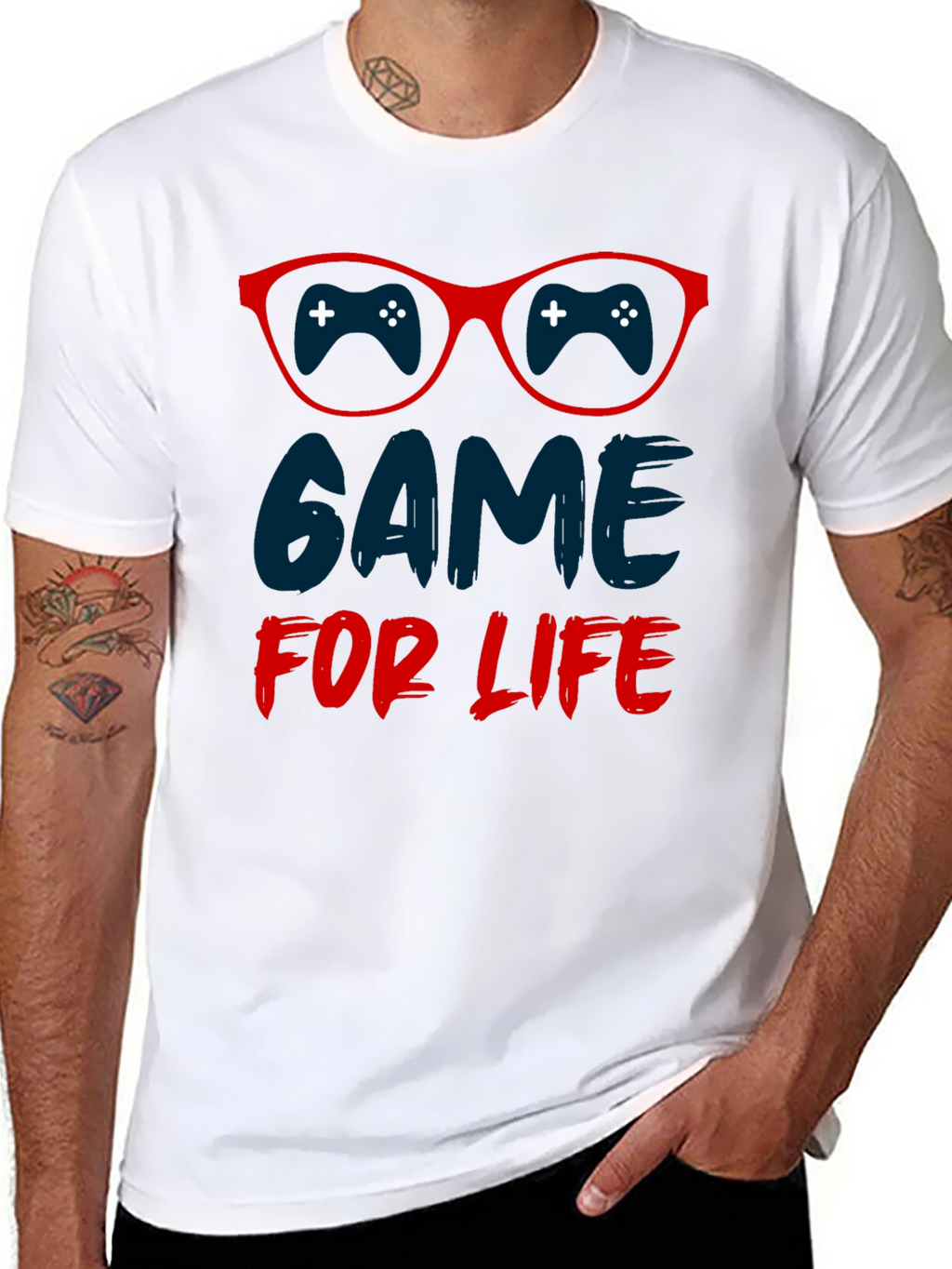Game For Life T-Shirt Gamer Glasses Design