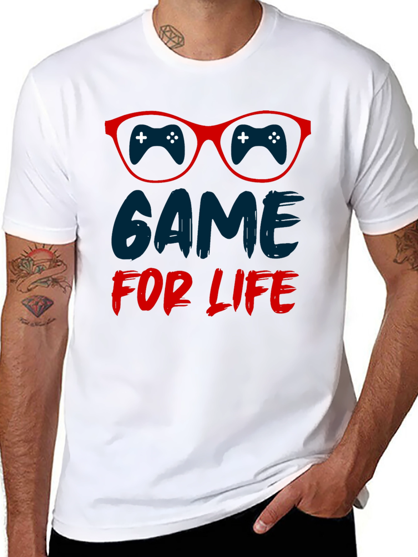 Game For Life T-Shirt Gamer Glasses Design
