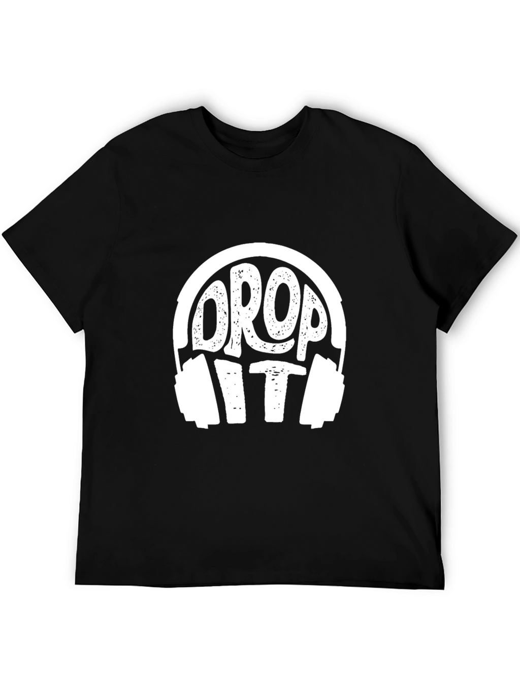 Drop It Headphones Black Graphic T-Shirt