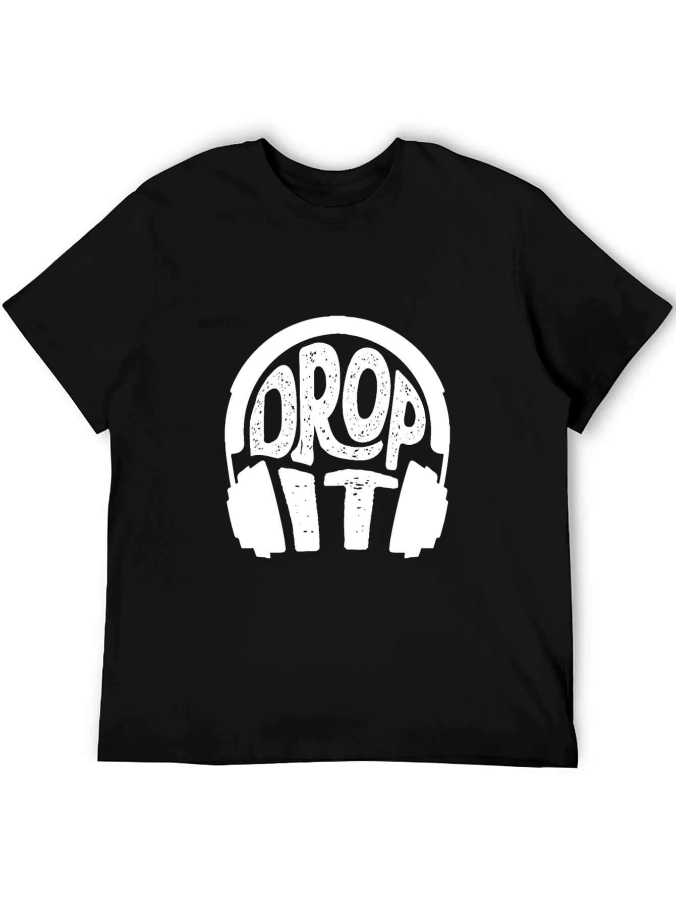 Drop It Headphones Black Graphic T-Shirt