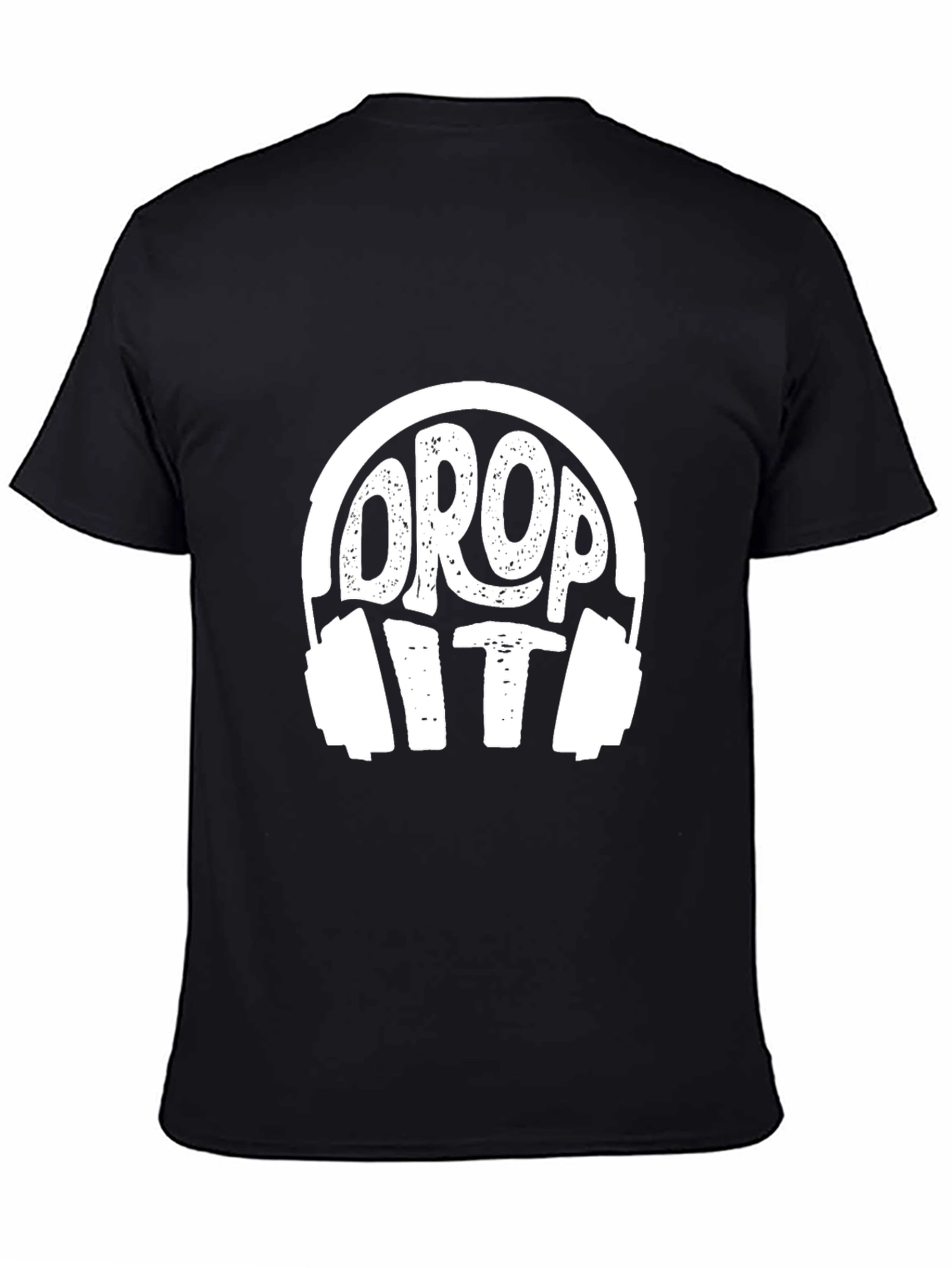 Drop It Headphones Black Graphic T-Shirt