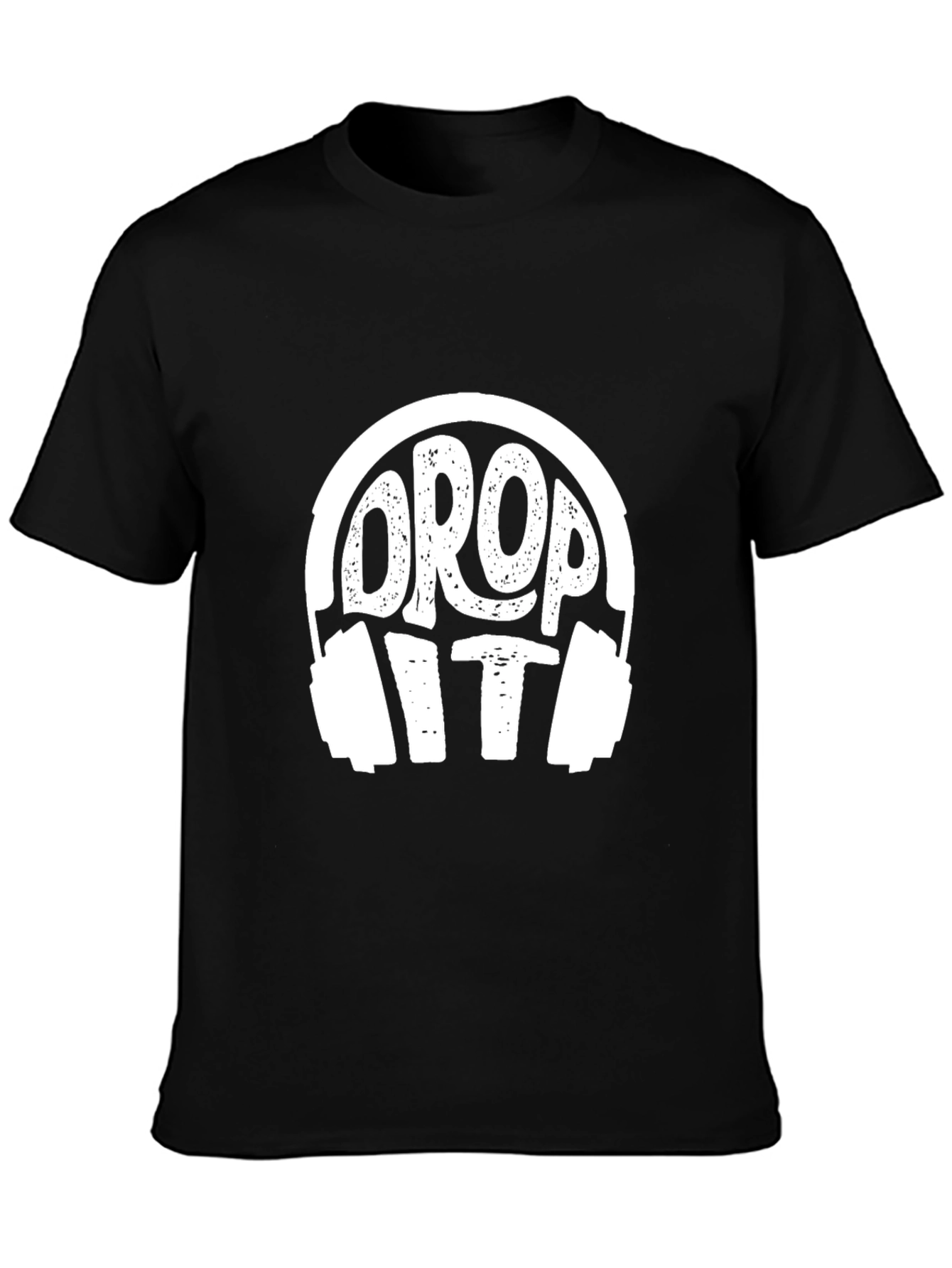 Drop It Headphones Black Graphic T-Shirt