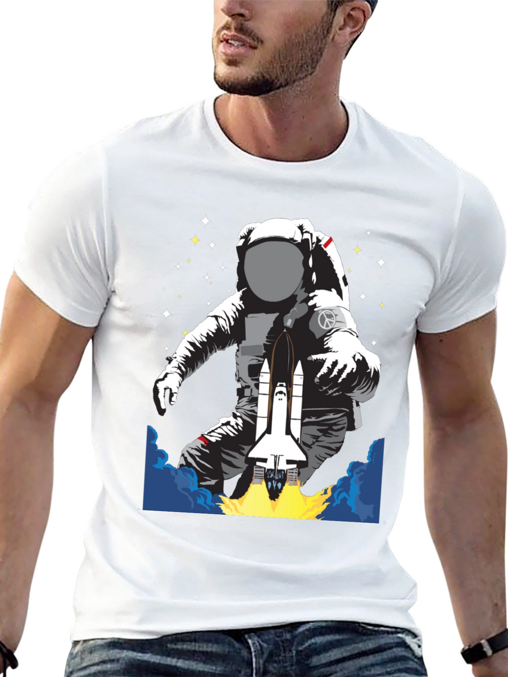 Astronaut Space Shuttle Graphic T-Shirt