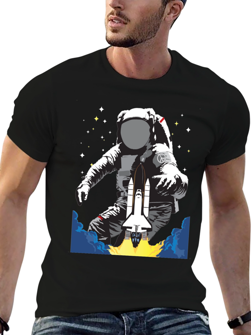 Astronaut Space Shuttle Graphic T-Shirt