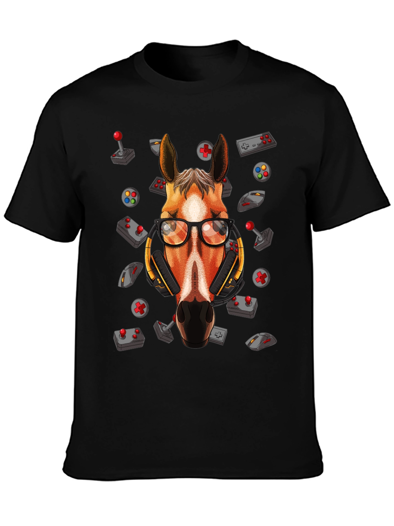 Gamer Horse Graphic Tee - Funny Animal Lover T-Shirt