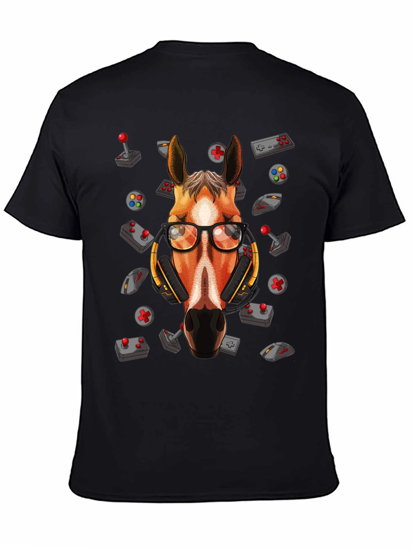 Gamer Horse Graphic Tee - Funny Animal Lover T-Shirt