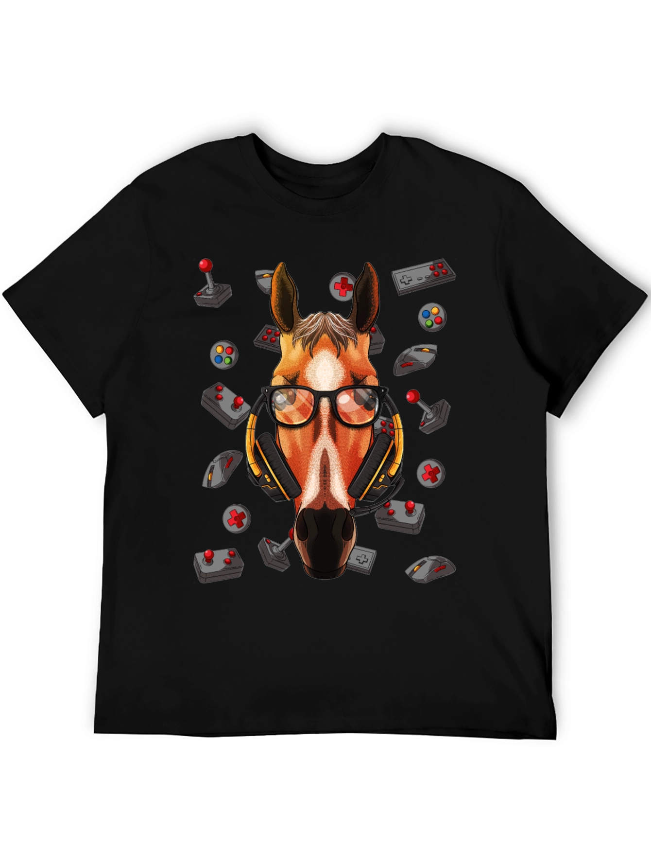 Gamer Horse Graphic Tee - Funny Animal Lover T-Shirt