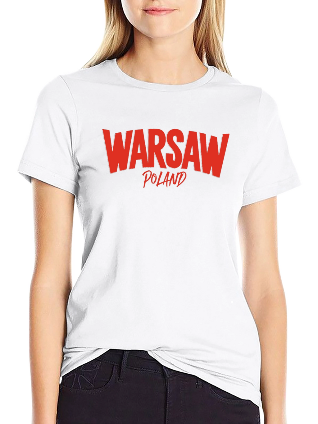 Warsaw Poland T-Shirt Black Cotton Tee