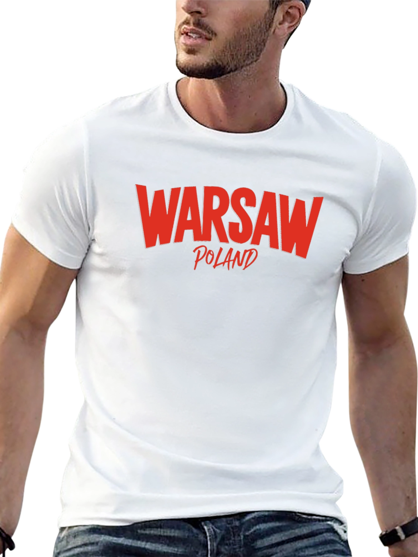 Warsaw Poland T-Shirt Black Cotton Tee