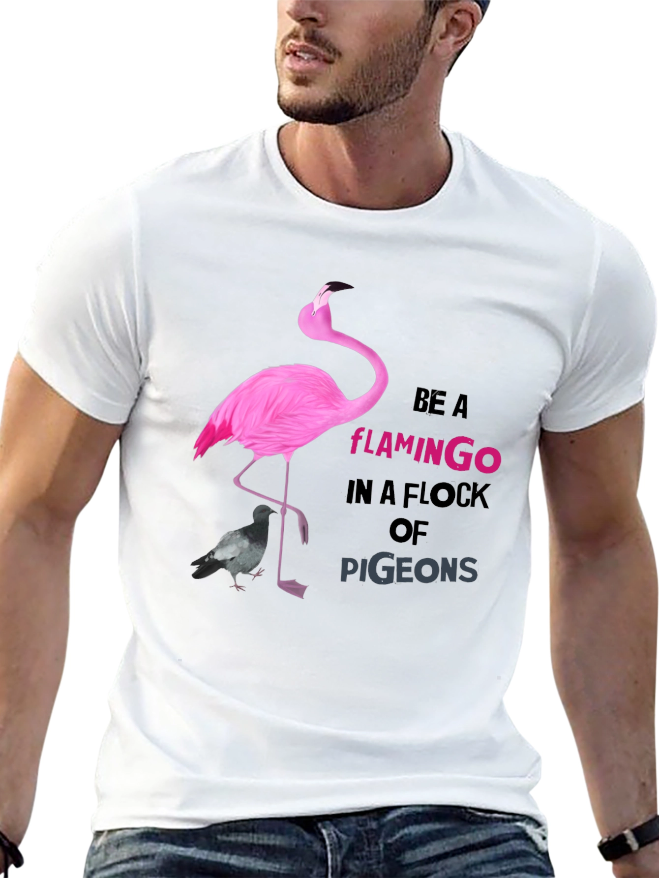 Be a Flamingo Tee - Unique Graphic T-Shirt