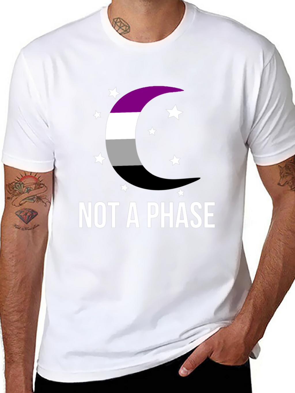 Asexual Pride Moon T-Shirt - Not A Phase