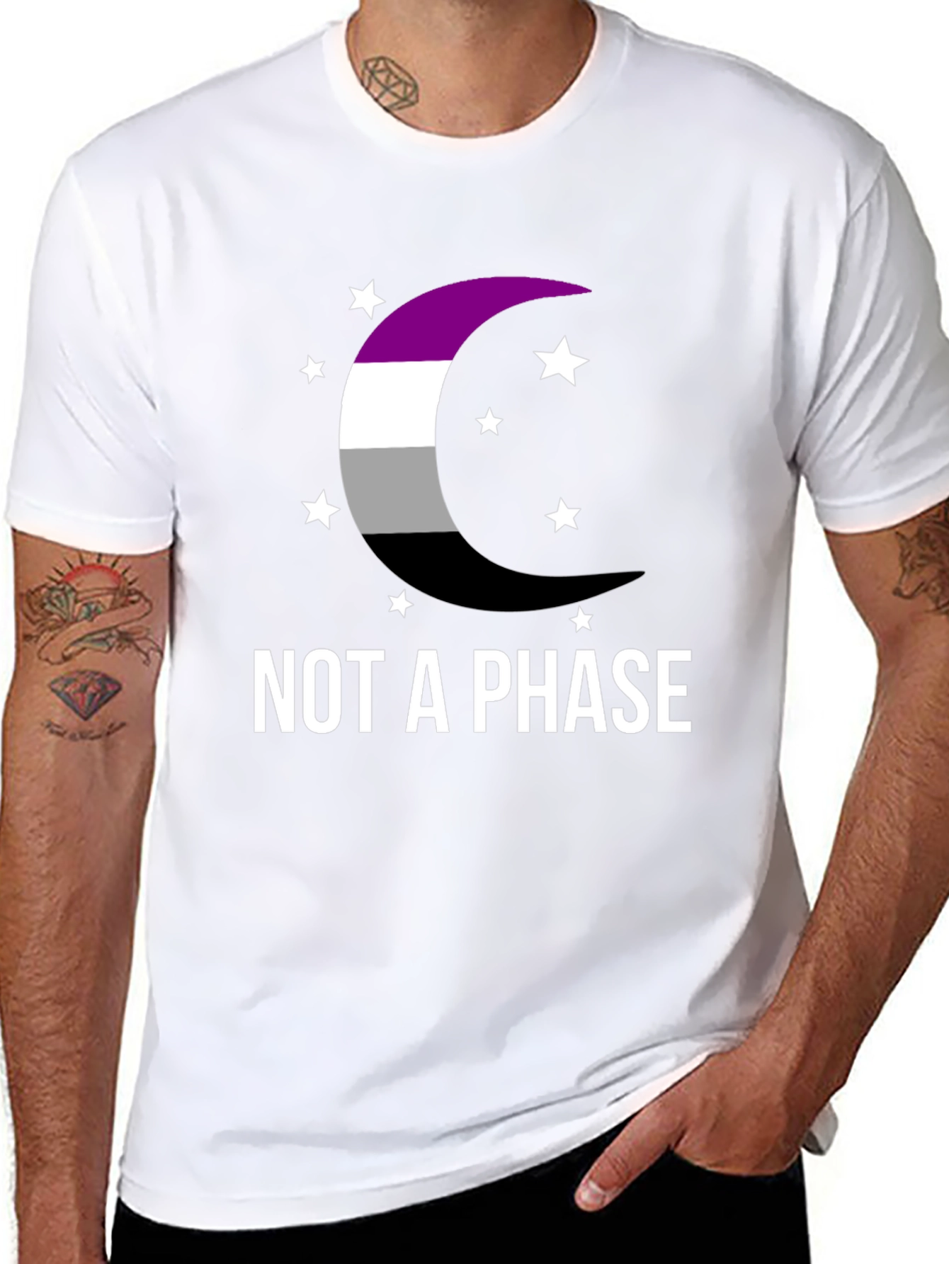 Asexual Pride Moon T-Shirt - Not A Phase
