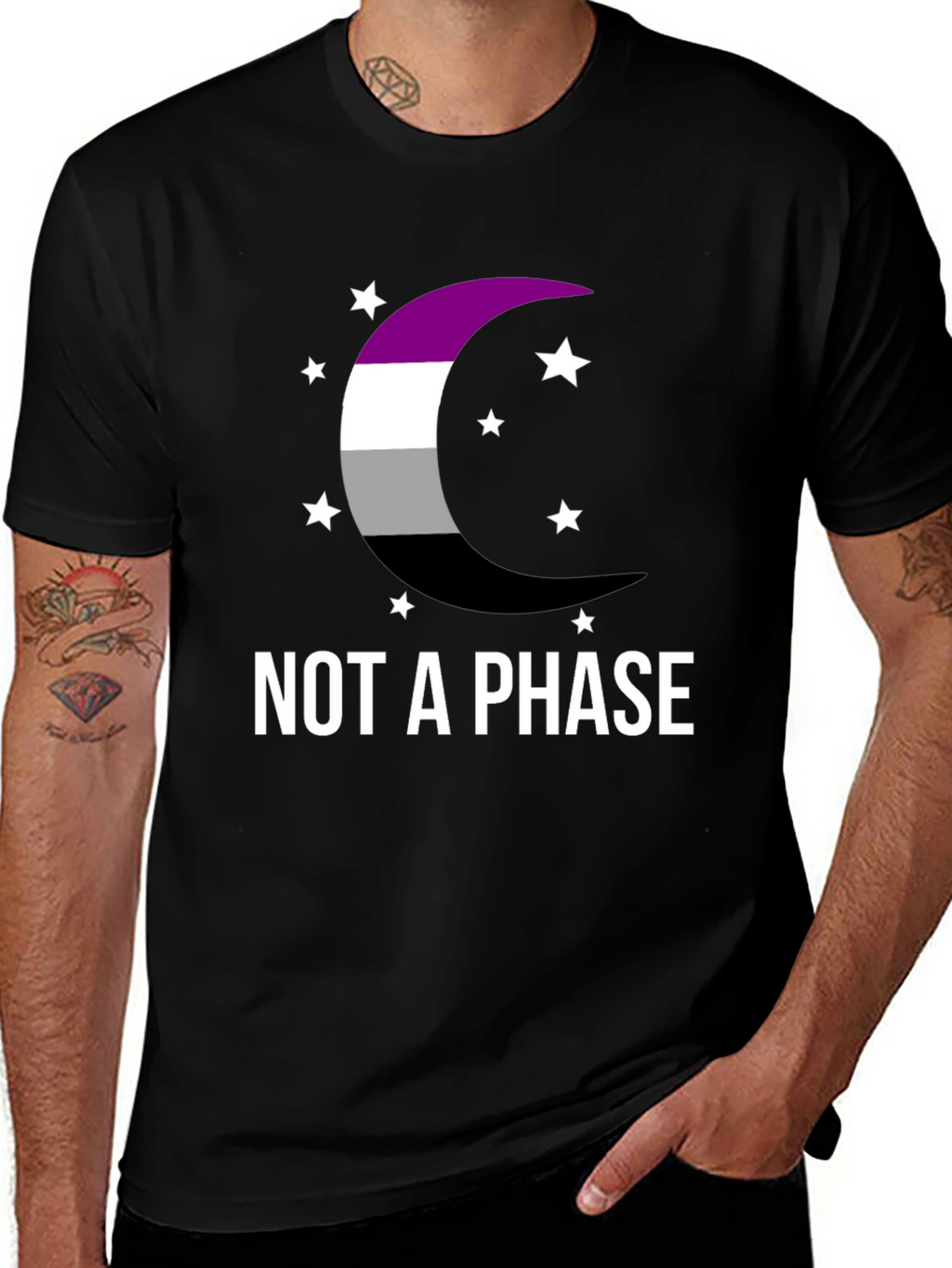Asexual Pride Moon T-Shirt - Not A Phase