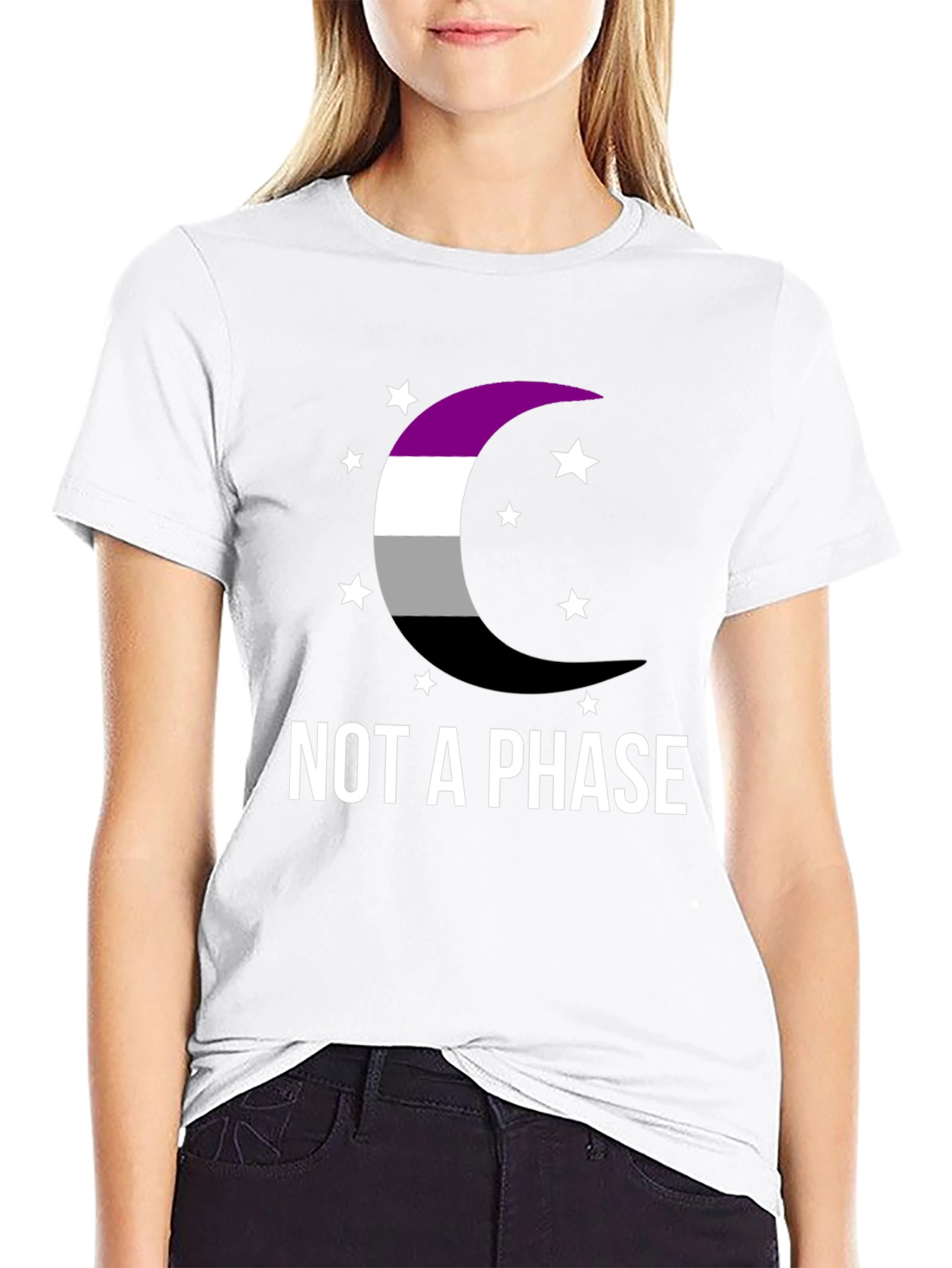 Asexual Pride Moon T-Shirt - Not A Phase