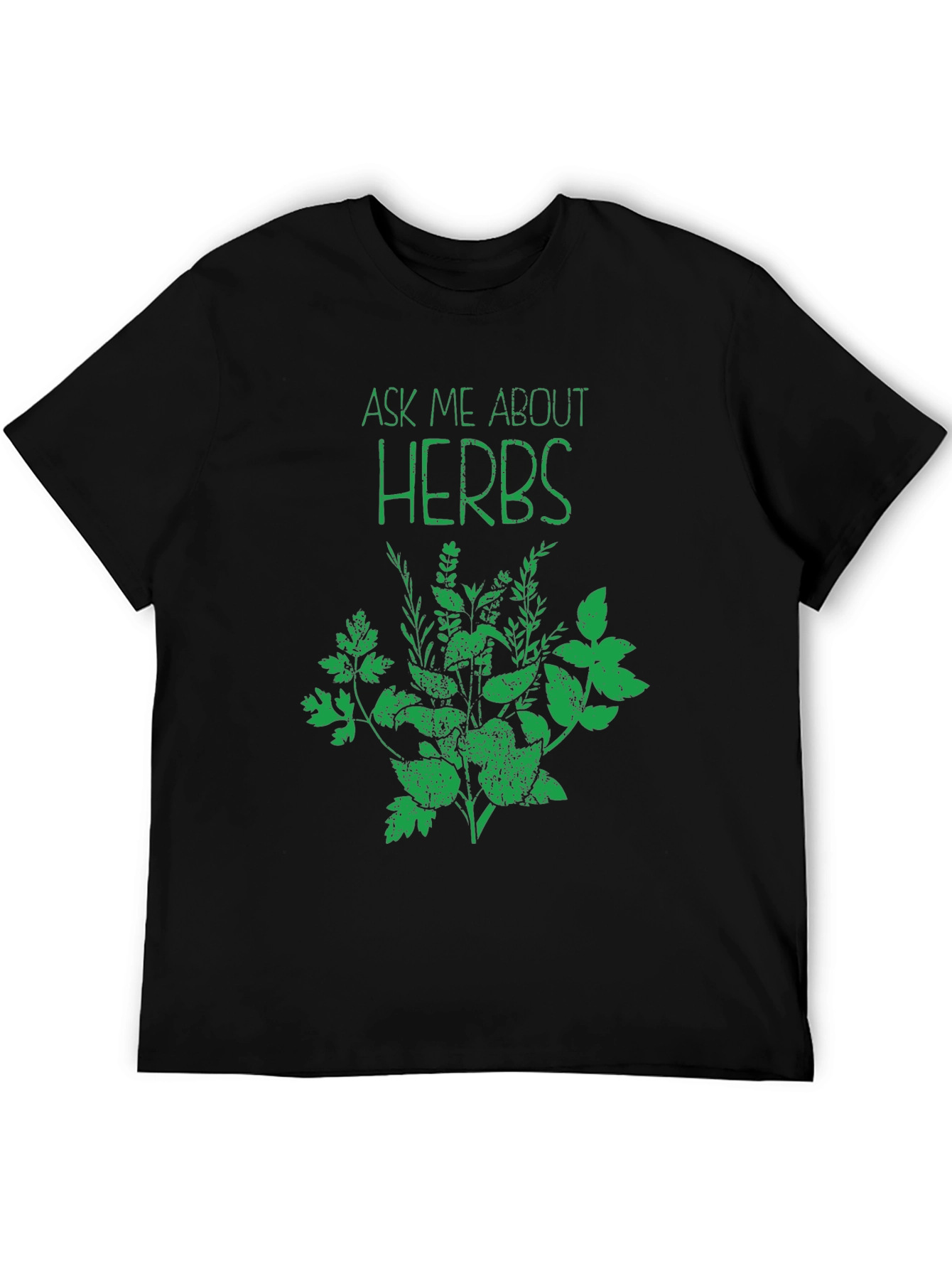 Ask Me About Herbs Graphic Tee - Black Cotton T-Shirt