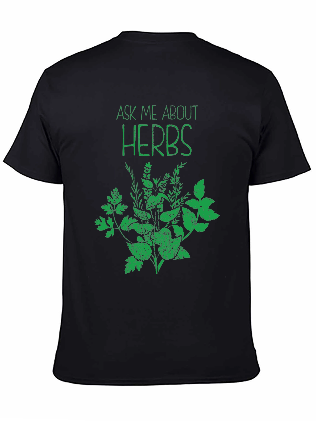 Ask Me About Herbs Graphic Tee - Black Cotton T-Shirt