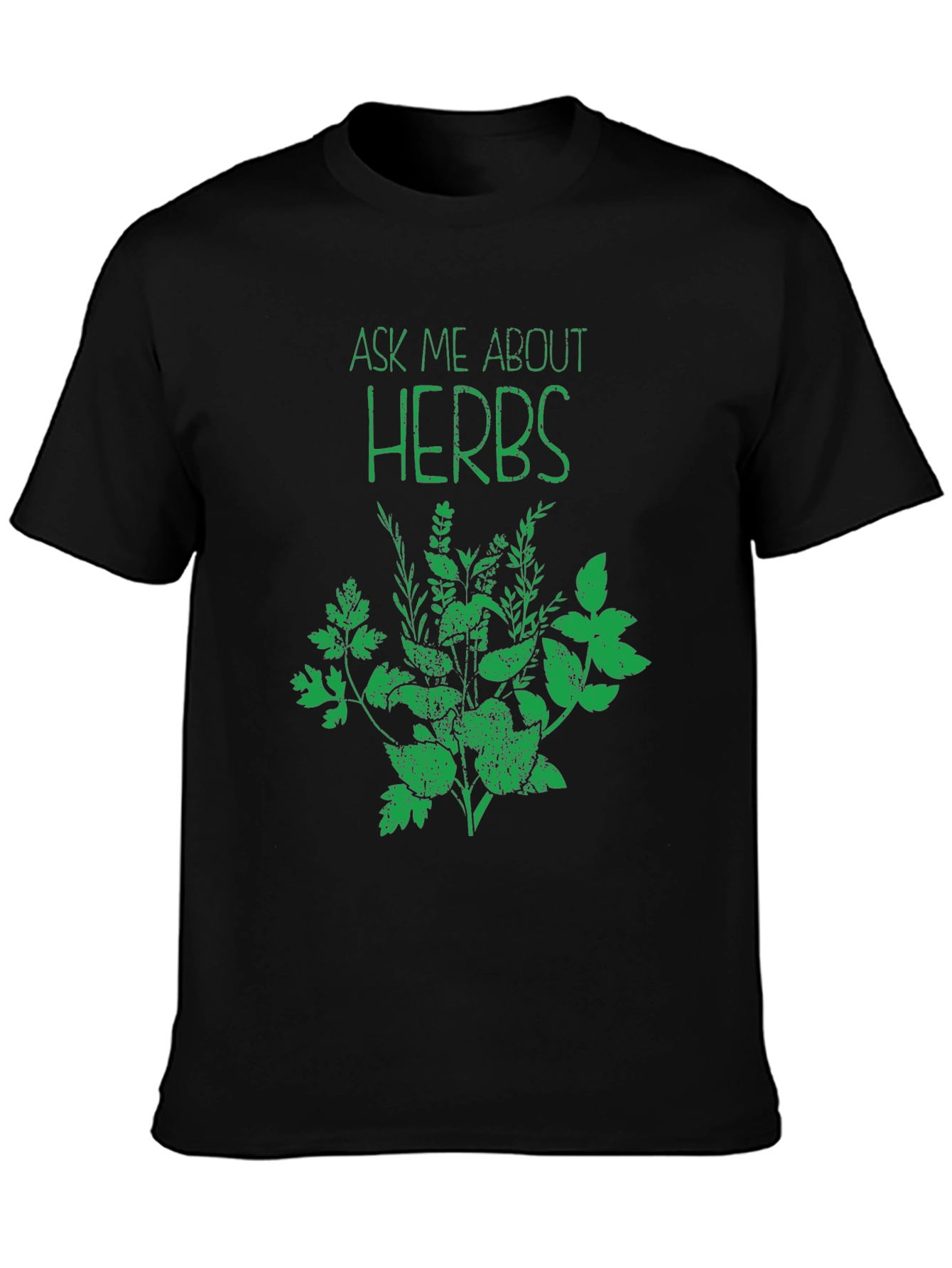 Ask Me About Herbs Graphic Tee - Black Cotton T-Shirt