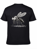 Cartoon Mosquito Graphic Tee - Mens Black T-Shirt